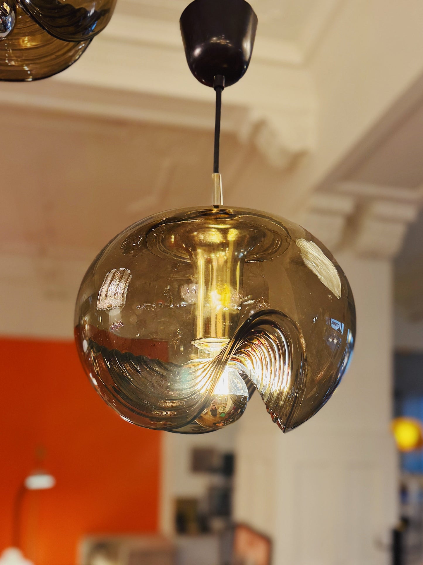 PEILL & PUTZLER / 1970s Wave Glass Pendant