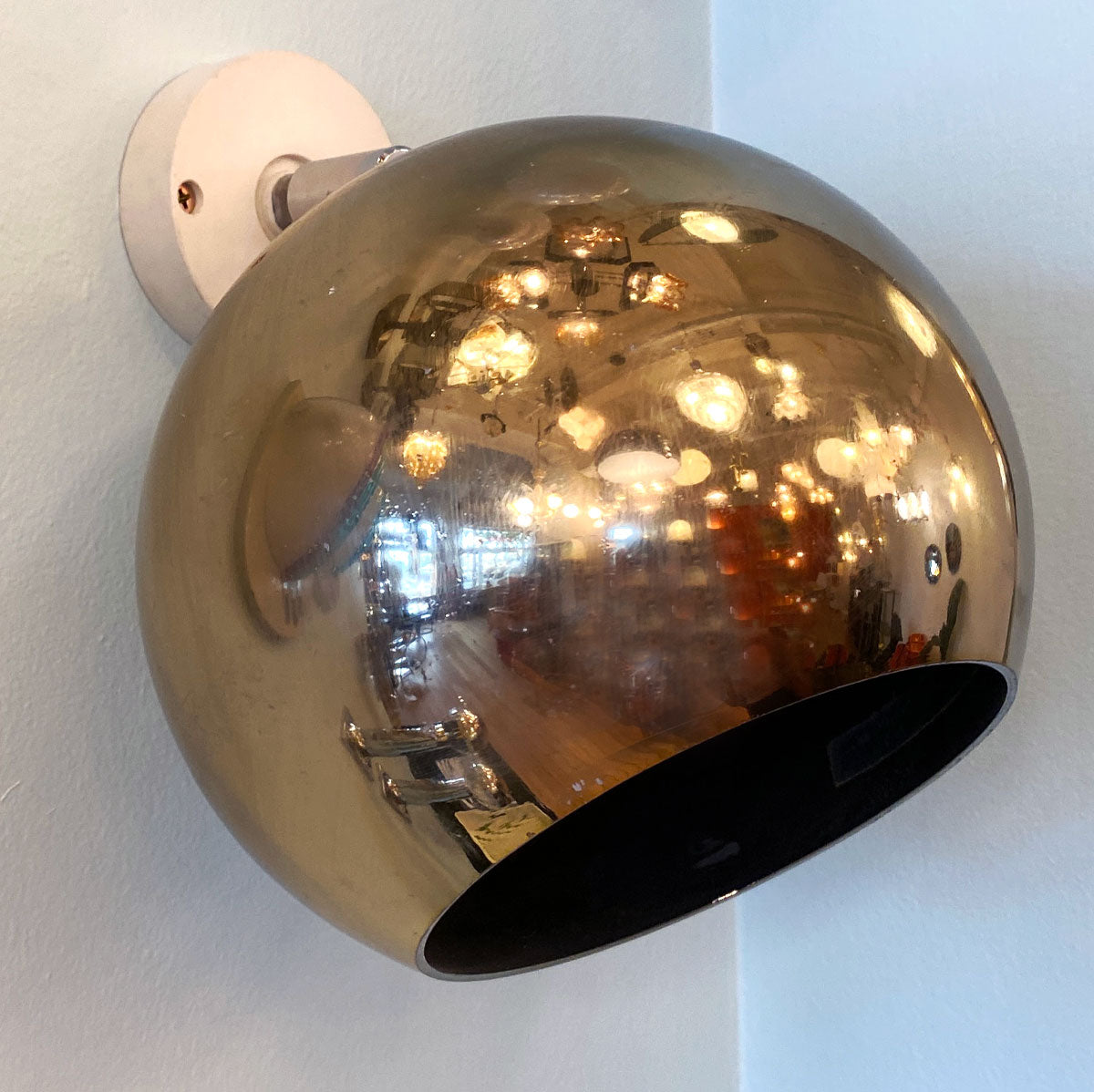 VINTAGE / 1970s Gold Disco Ball Sconces