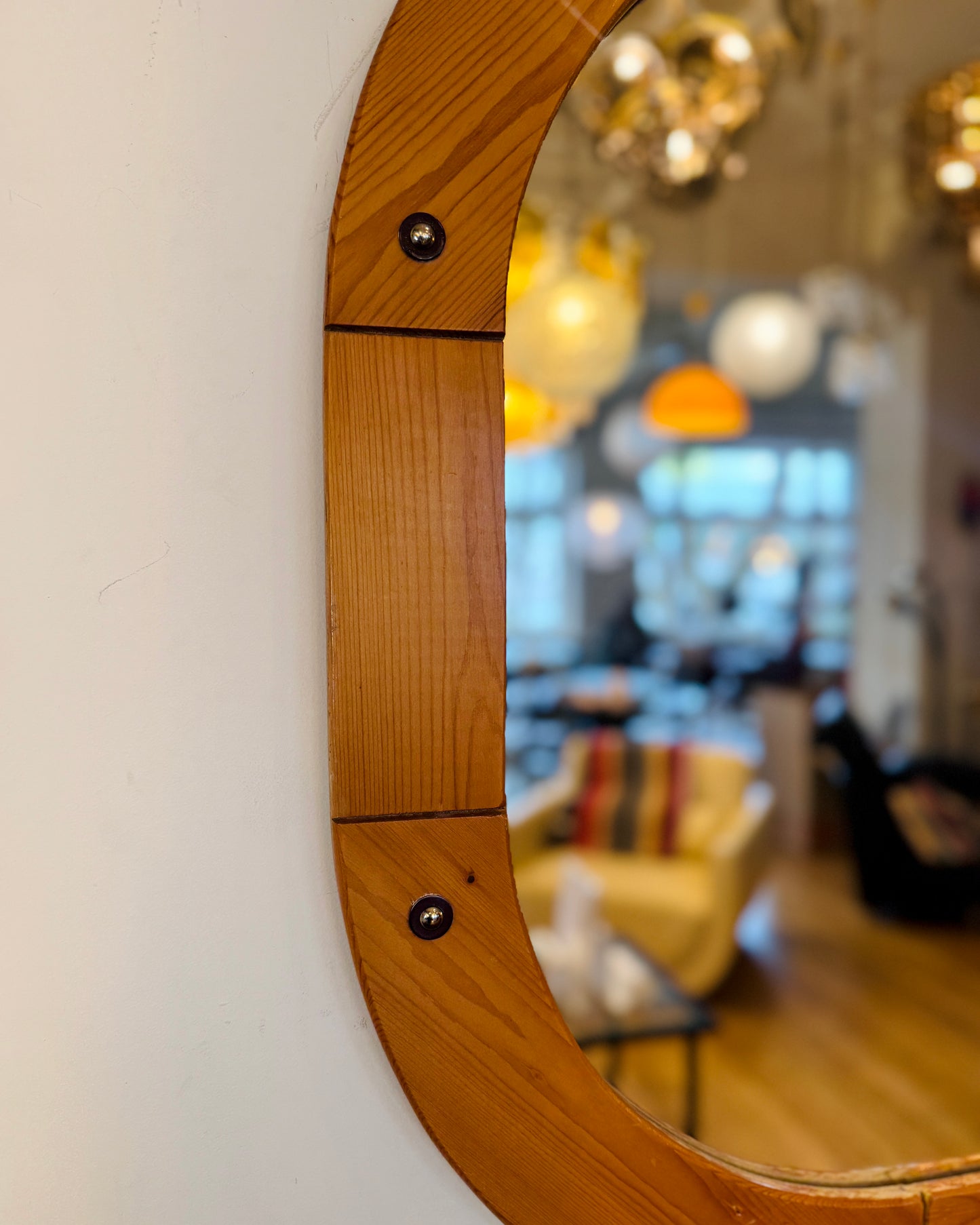 VINTAGE / 1970s Scandinavian Pinewood Mirror
