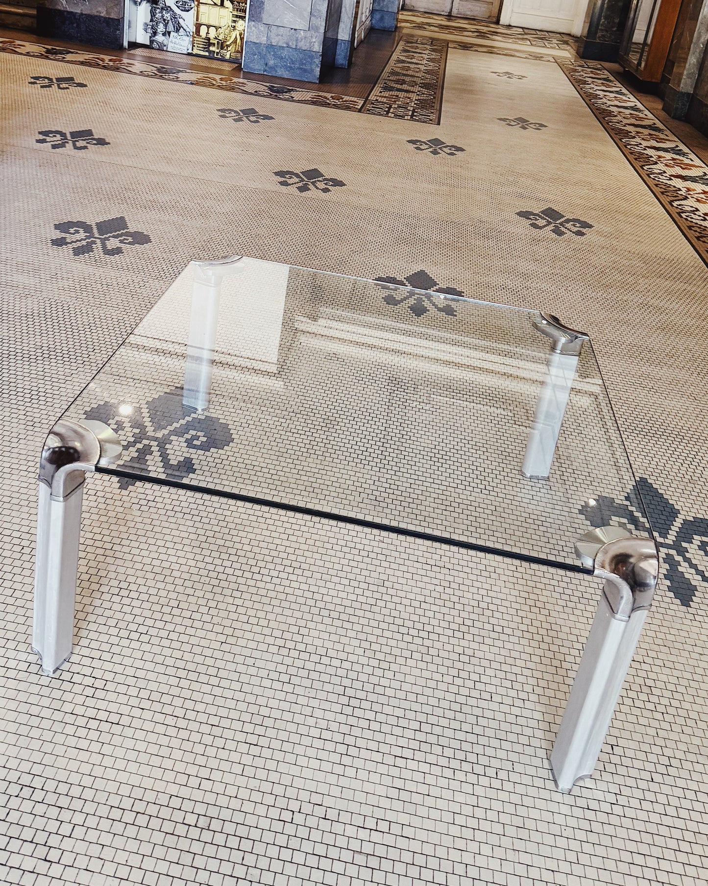 VINTAGE / Aluminium + Glass Coffee Table