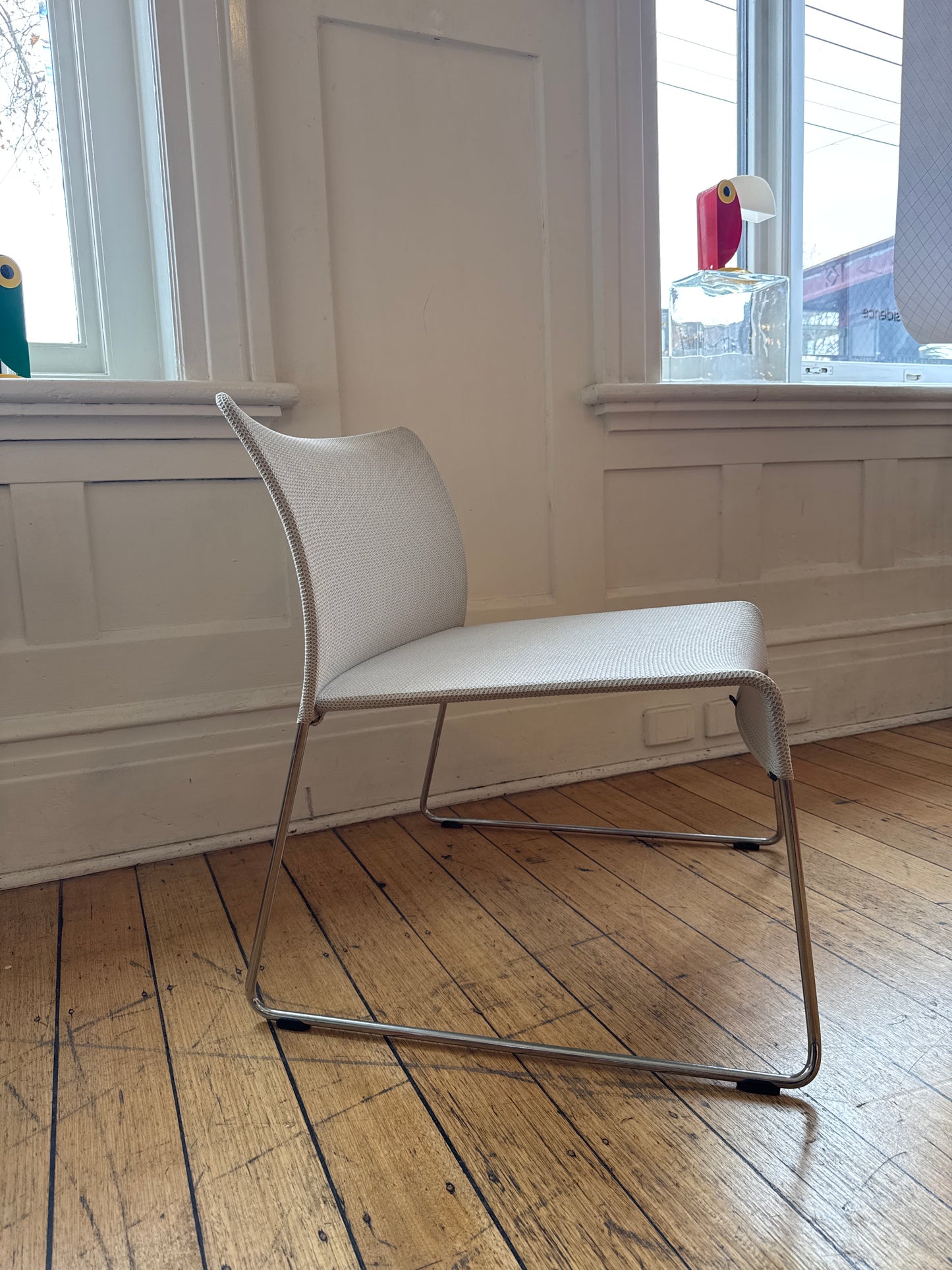 VITRA TAKEOVER / Sim Stacking Chair by Jasper Morrison, 1999 - White Mesh