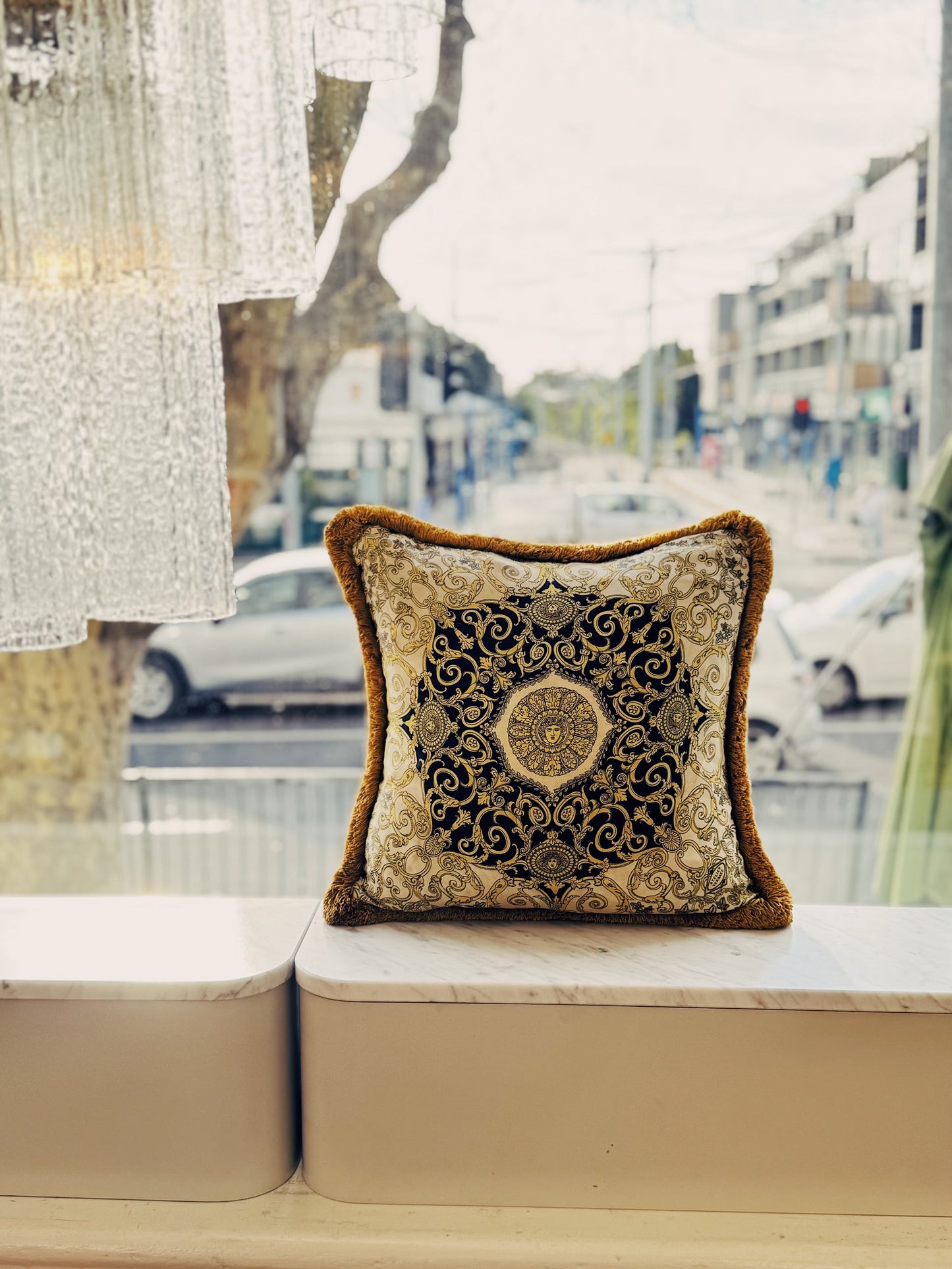 VERSACE / I ♡ Baroque Silk Floral Medusa Cushions