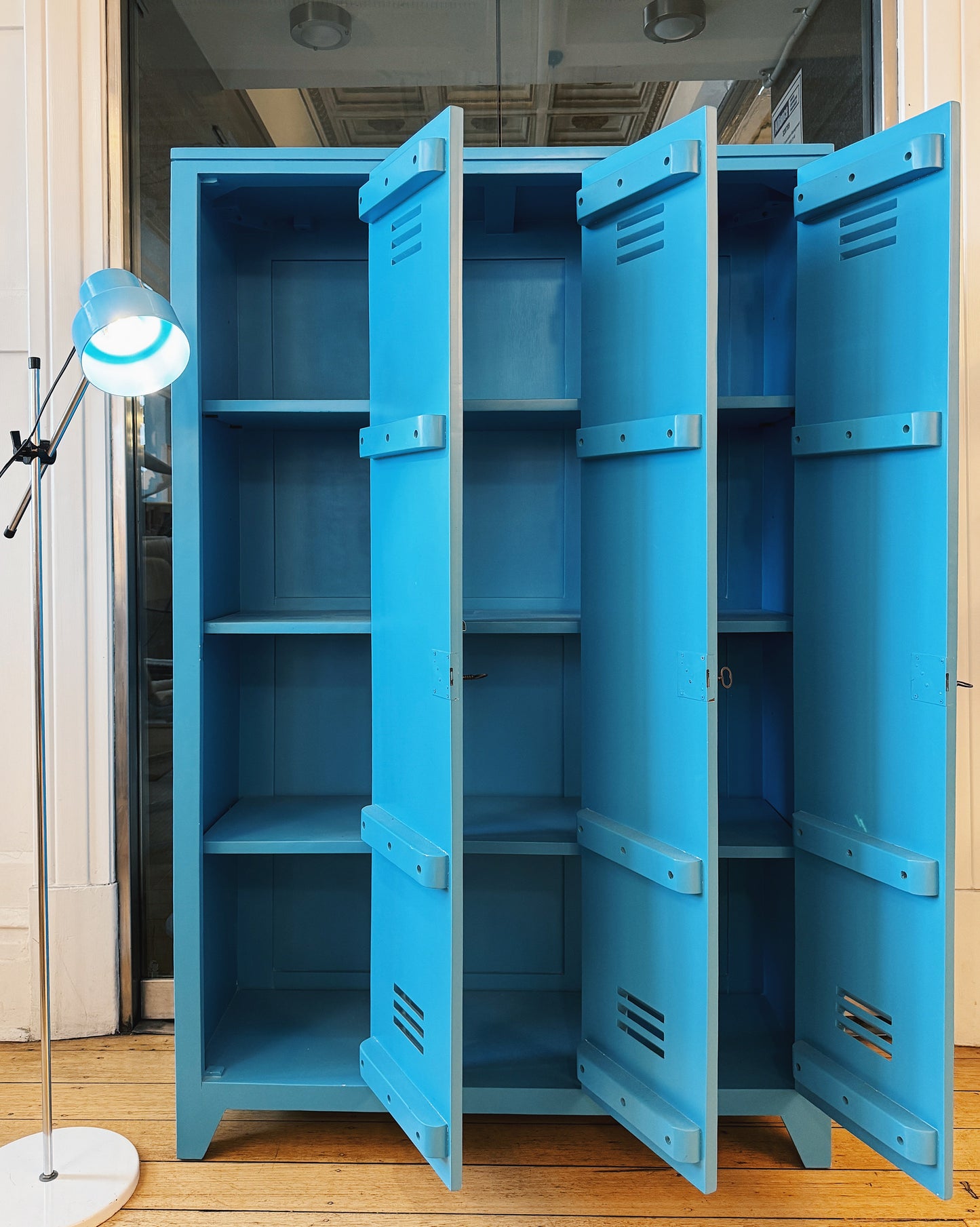VINTAGE/ 1960s Japanese School Locker in Azure Blue 青