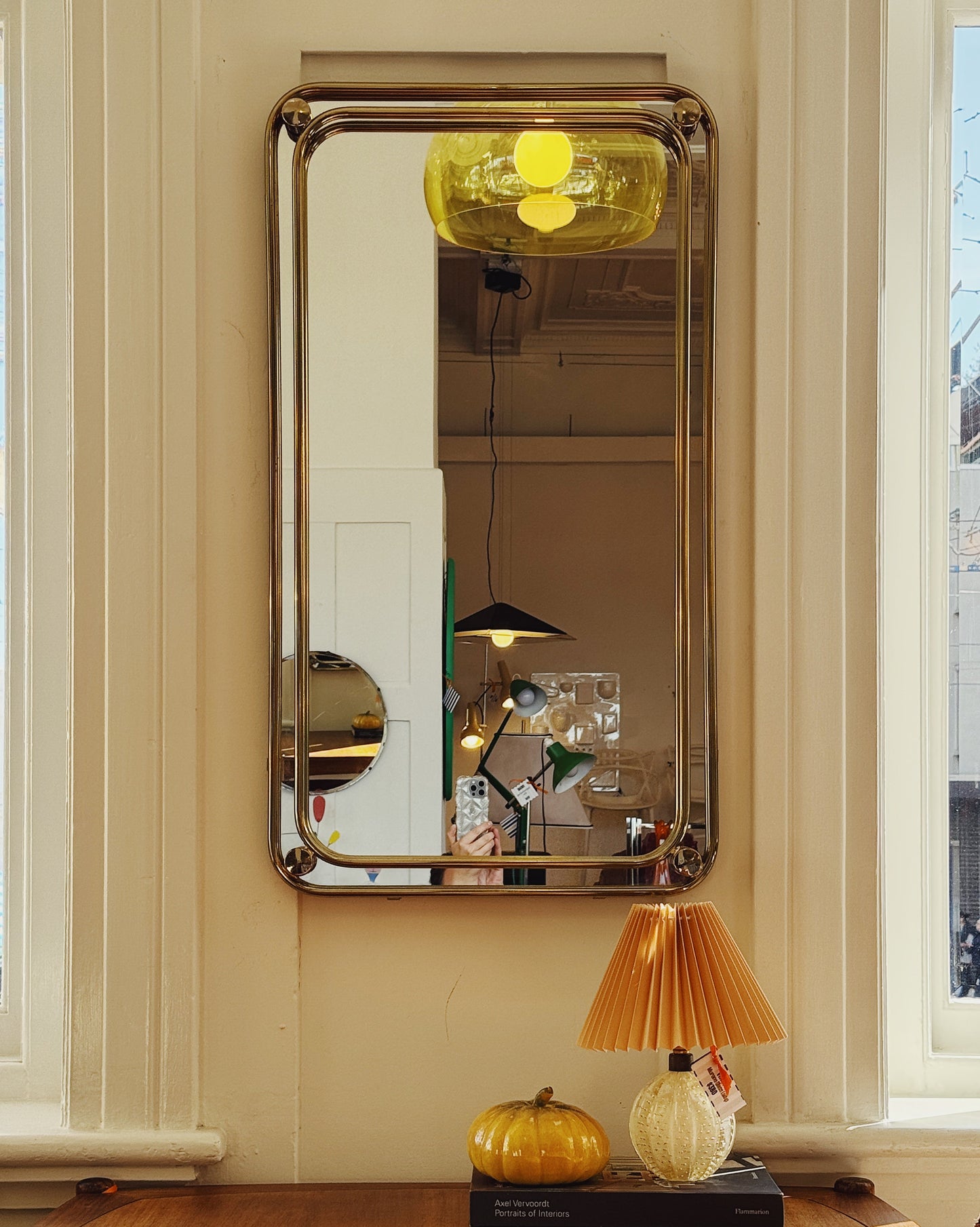 1970s REGENCY / Gold Framed Mirror