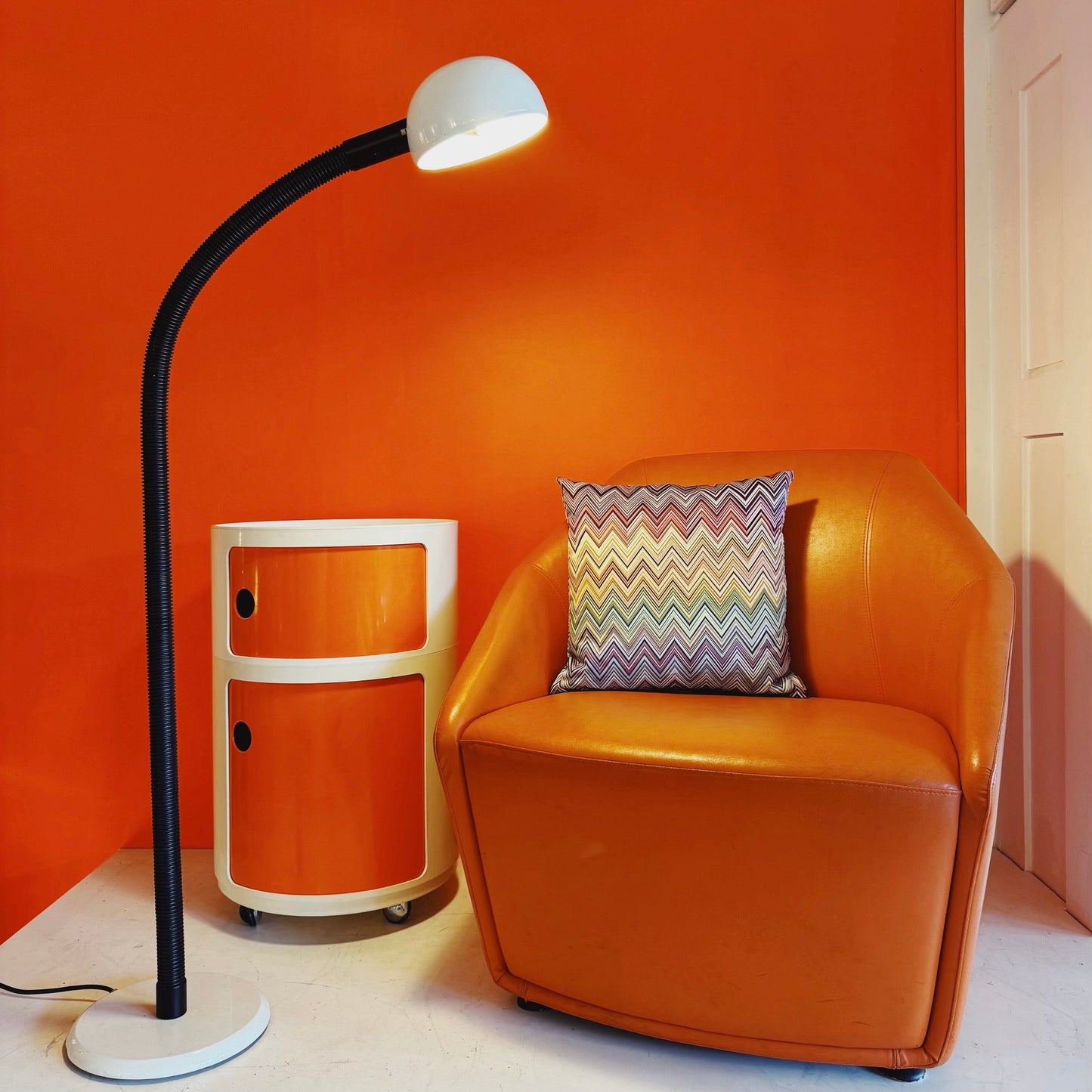 KARTELL / 1960s Vintage Orange & Cream Componibili by Anna Castelli Ferrieri