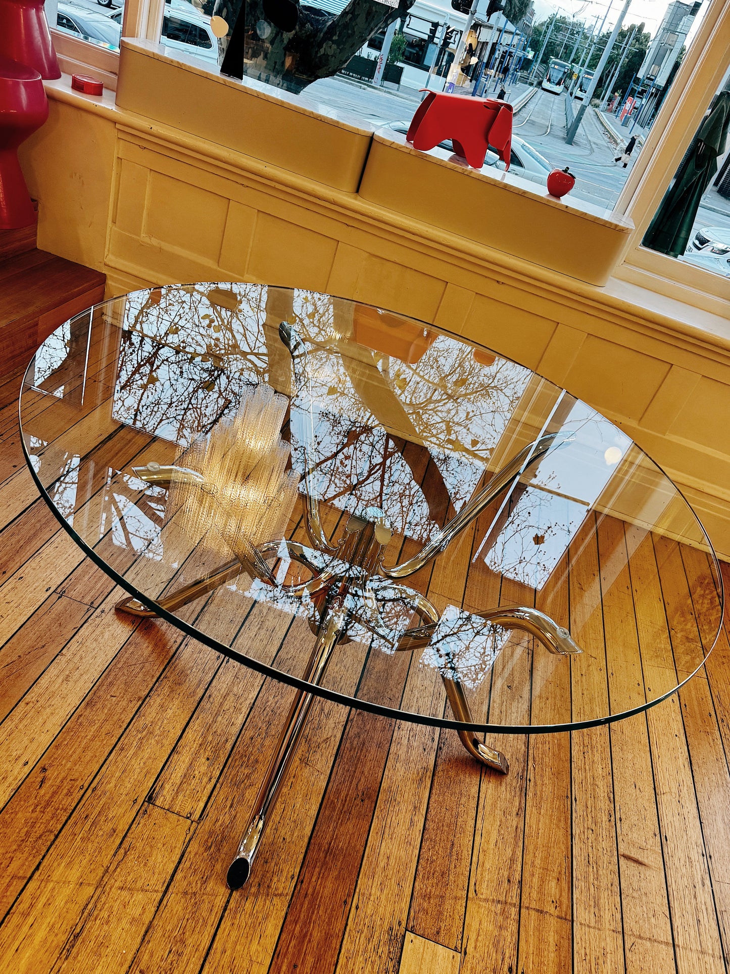 VINTAGE / 1970s Octopus Chrome Dining Table