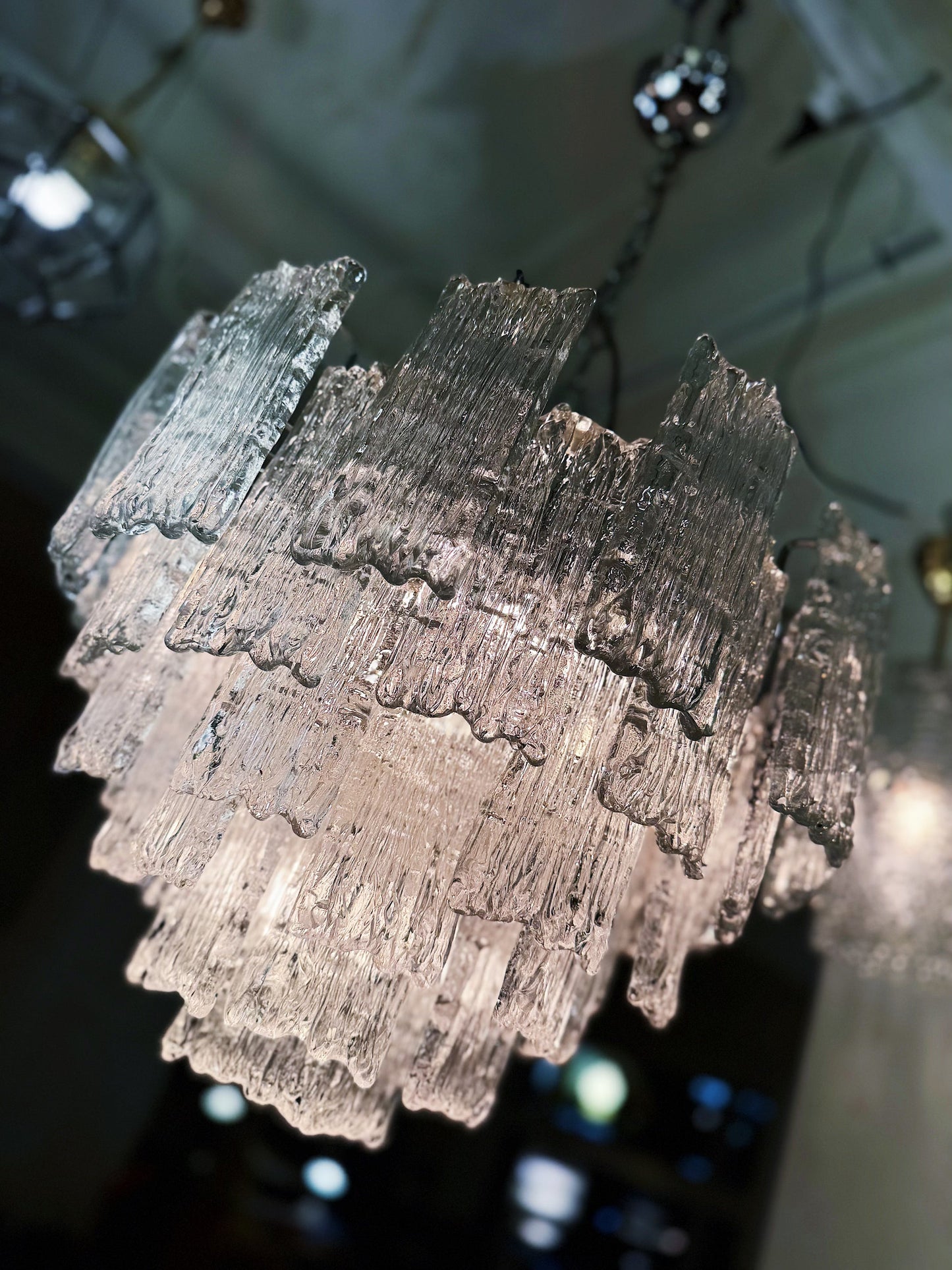 J.T. KALMAR / 1960s XL Austrian Ice Glass Chandelier