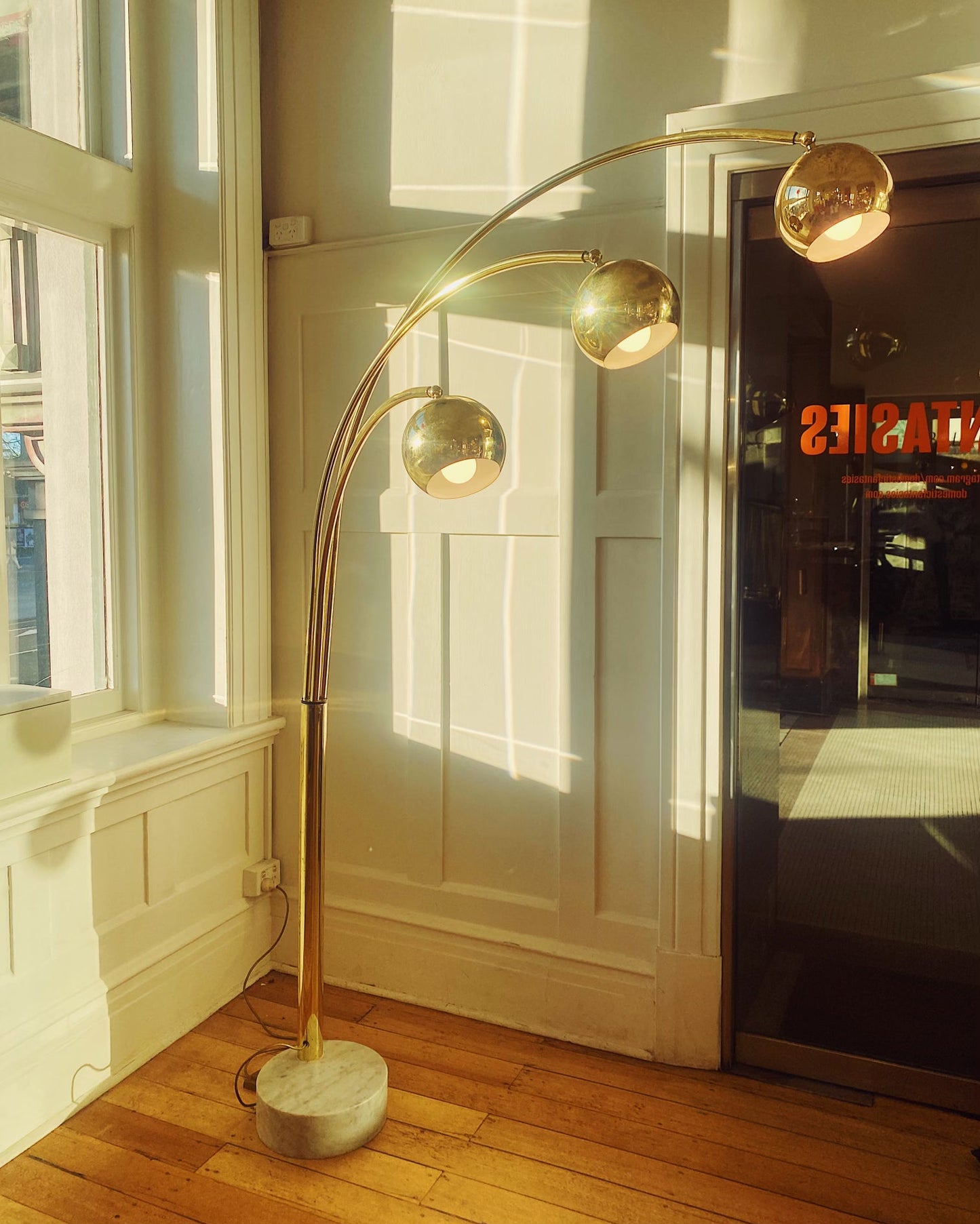 GOFFREDO REGGIANI / 1970s 3 Arm Arc Brass Floor Lamp