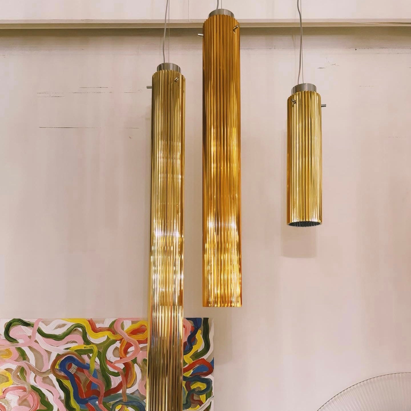 KARTELL / Rifly Metallic Copper Gold Suspension Lamp by Ludovica + Roberto Palomba