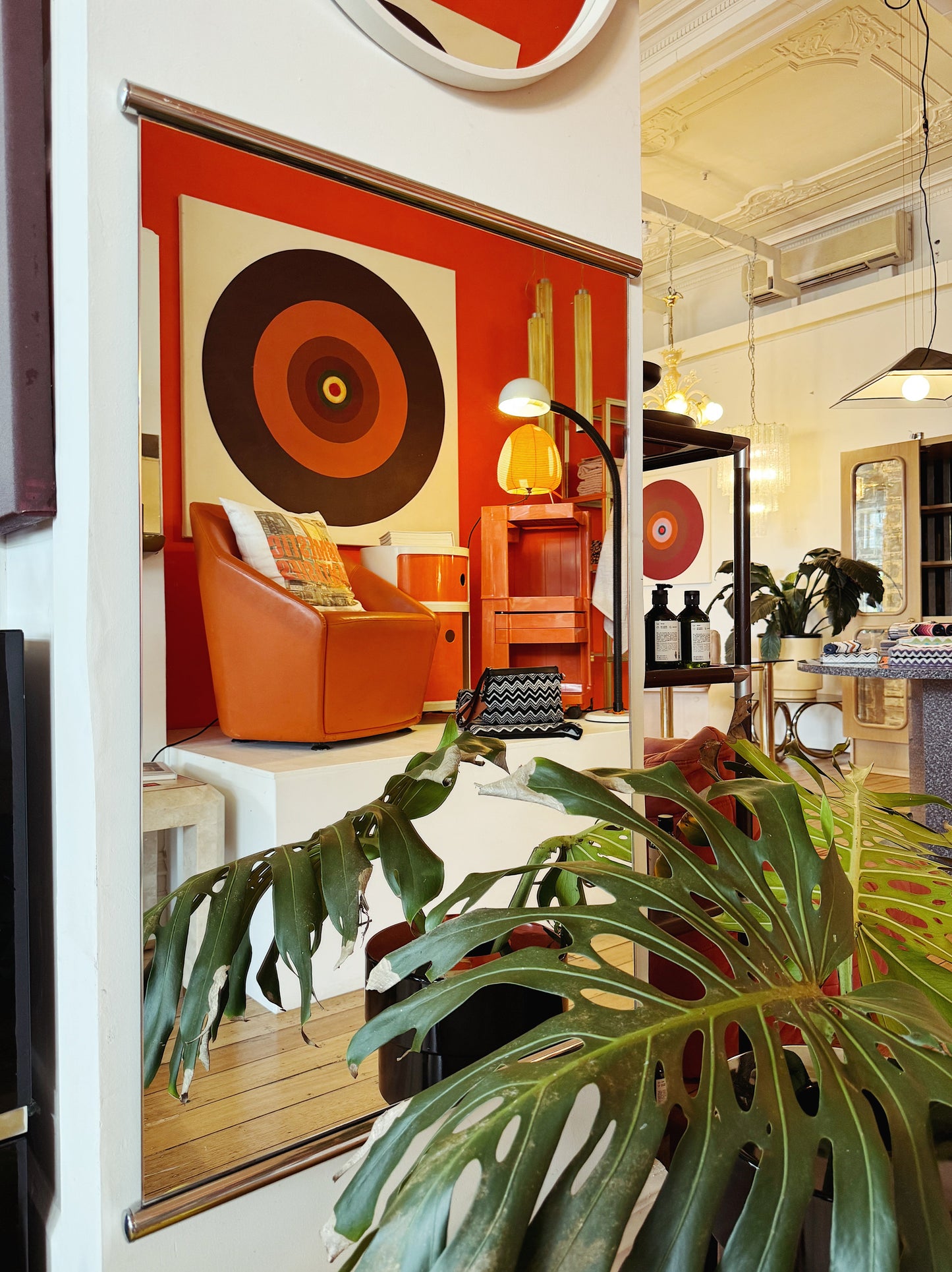 VINTAGE / Chrome Scroll Mirror