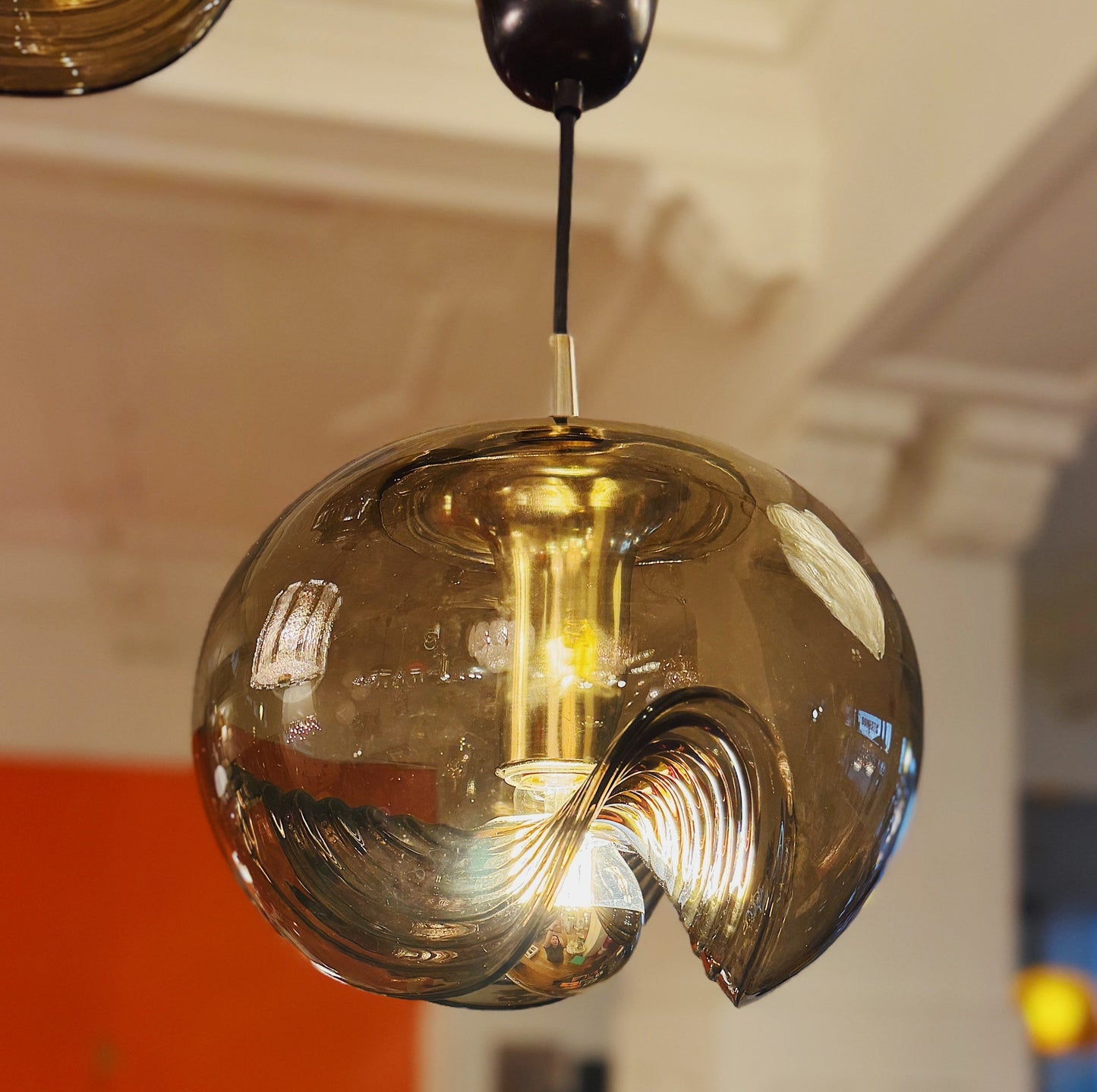 PEILL & PUTZLER / 1970s Wave Glass Pendant