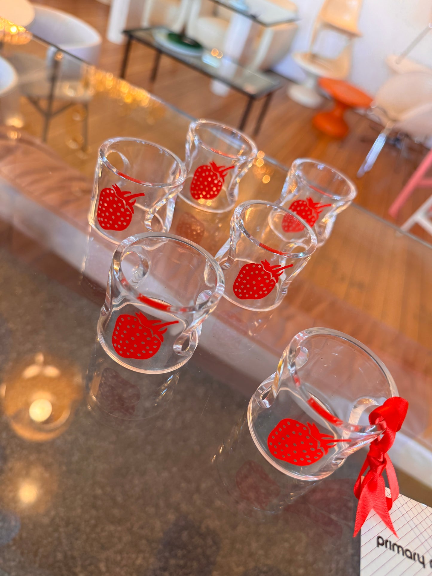 GUZZINI / Vintage Strawberry Napkin Rings / Set of 6