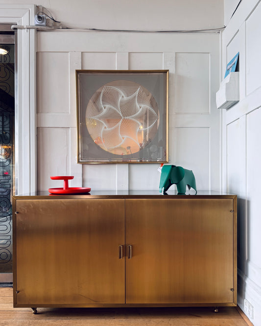 OP ART / Vintage 1970s Wall Mirror Signed by Sh.Gabbay