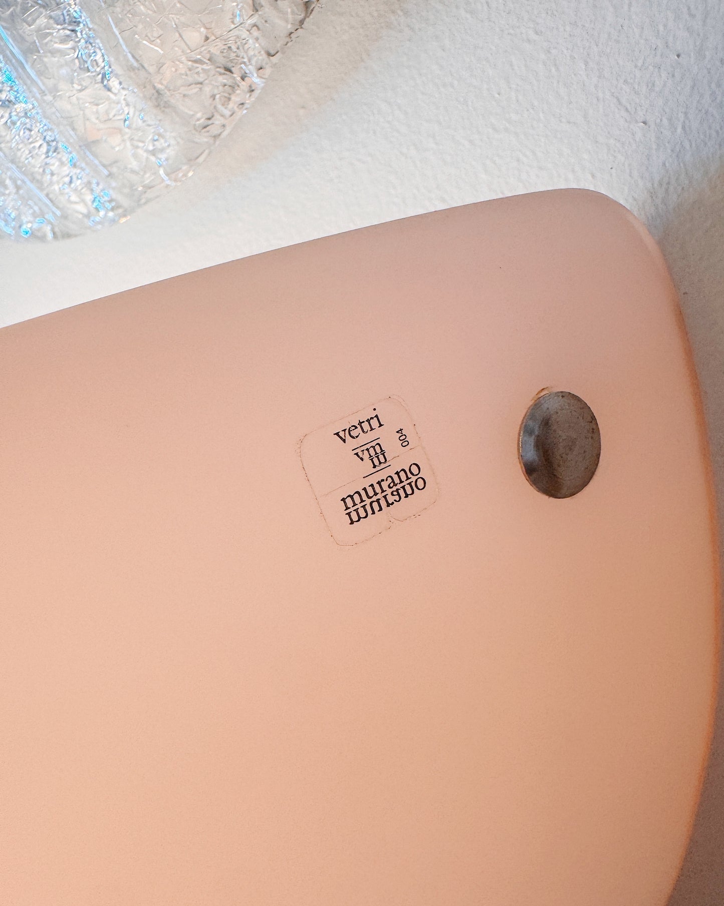 MURANO / Egoluce Pink Half Moon Wall Light