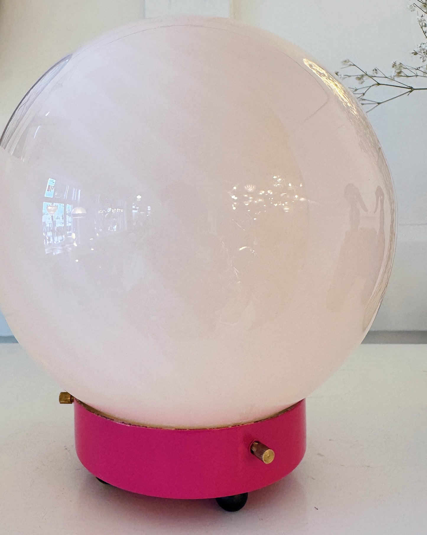 VINTAGE / Milky Pink Swirl Lamp