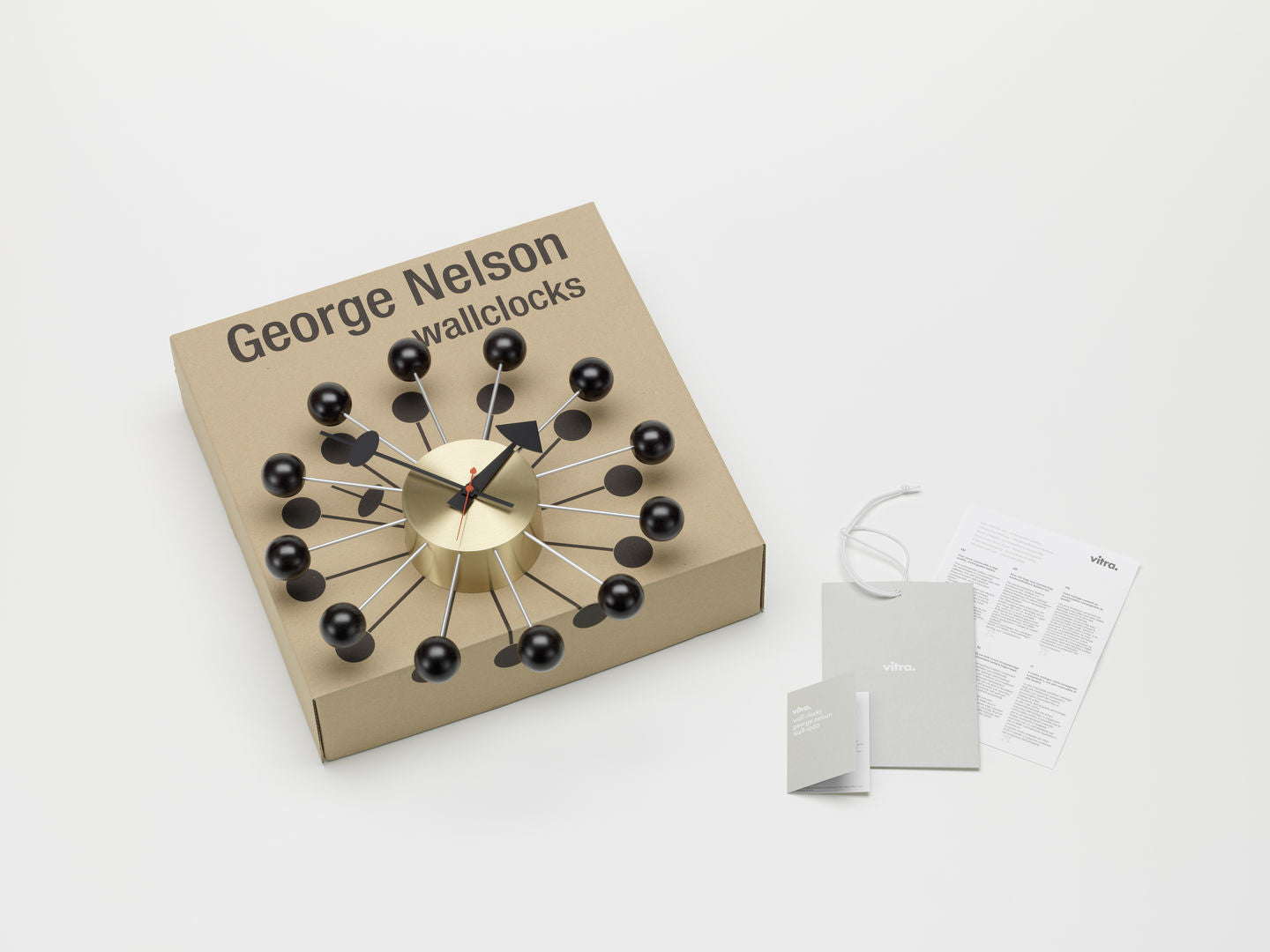 VITRA / Ball Clock by George Nelson  - Black + Brass