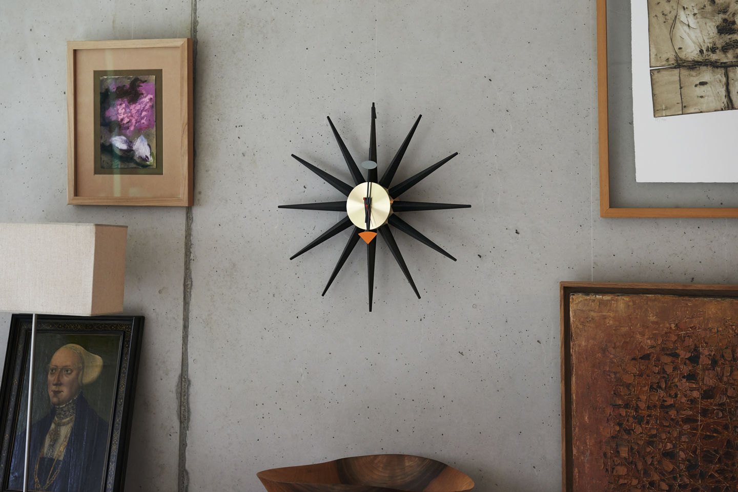 VITRA / Sunburst Clock by George Nelson - Black + Brass