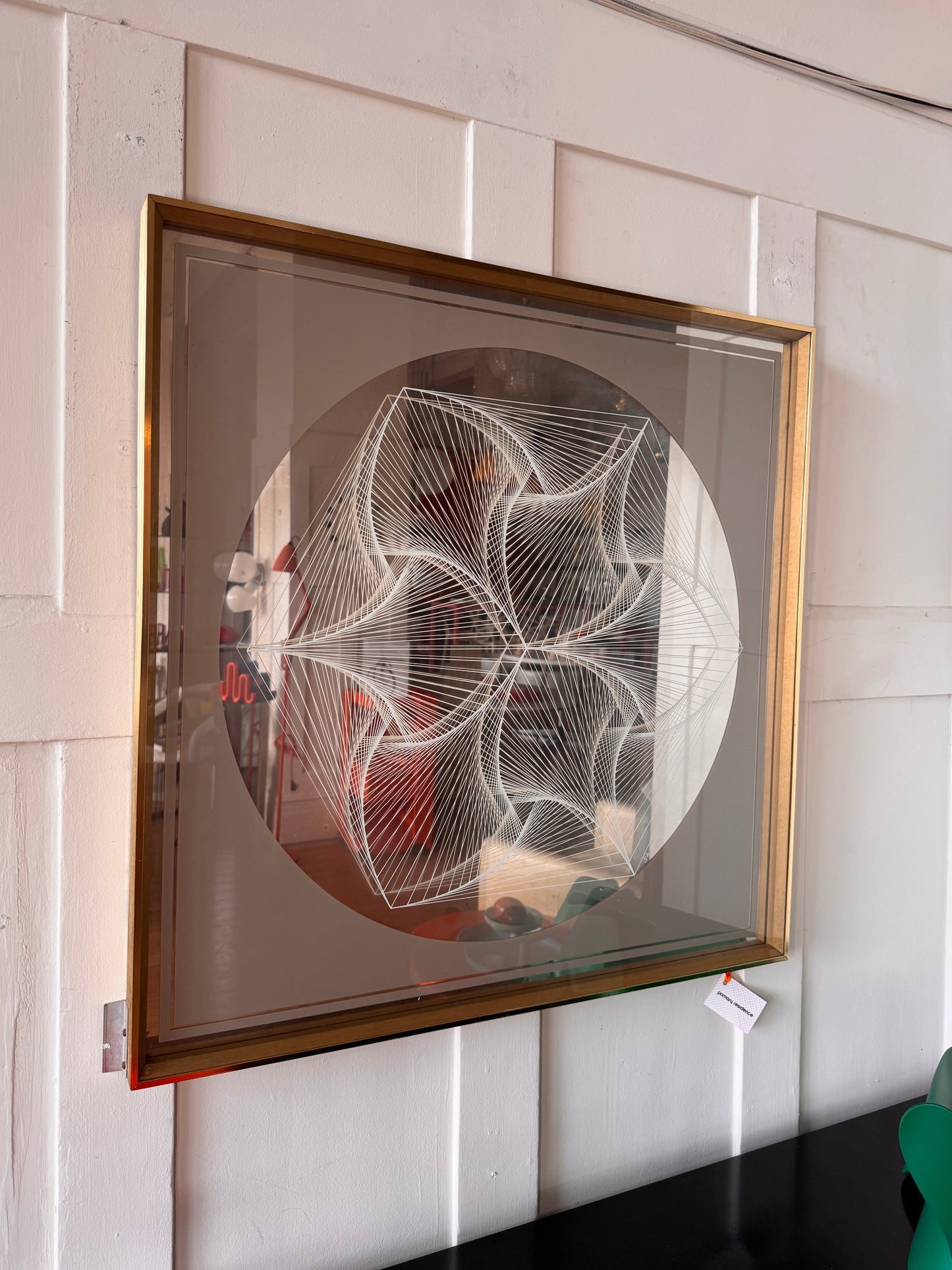 OP ART / Vintage 1970s Wall Mirror Signed by Sh.Gabbay