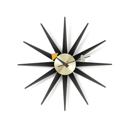 VITRA / Sunburst Clock by George Nelson - Black + Brass
