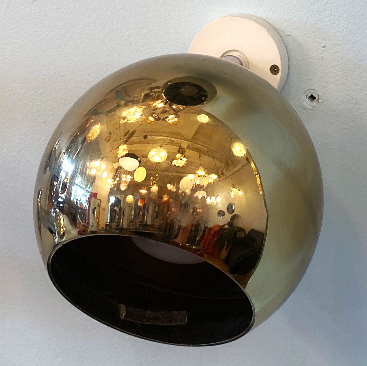 VINTAGE / 1970s Gold Disco Ball Sconces
