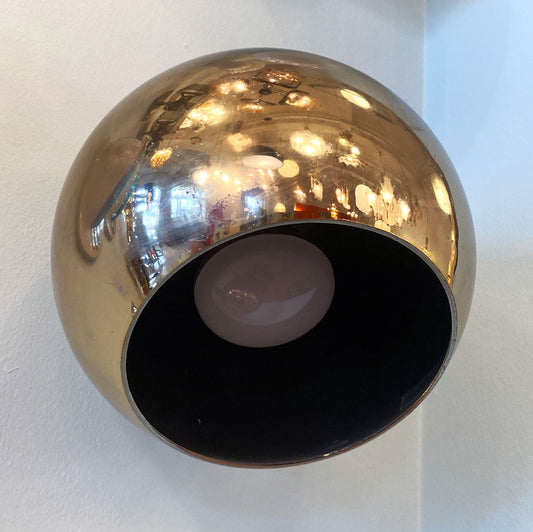 VINTAGE / 1970s Gold Disco Ball Sconces