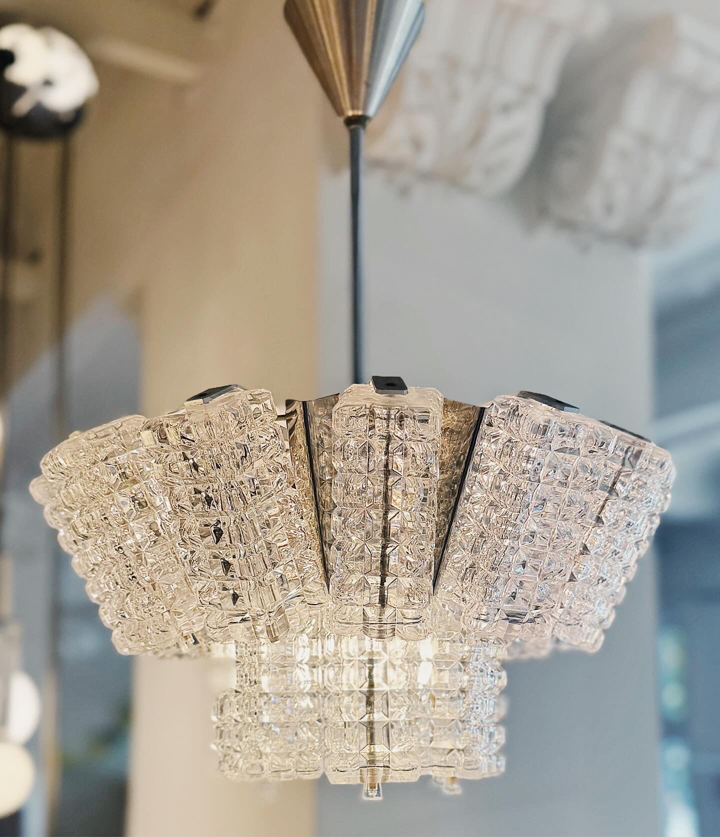 AUSTROLUX/ 1960s Petite Cubic Chandelier