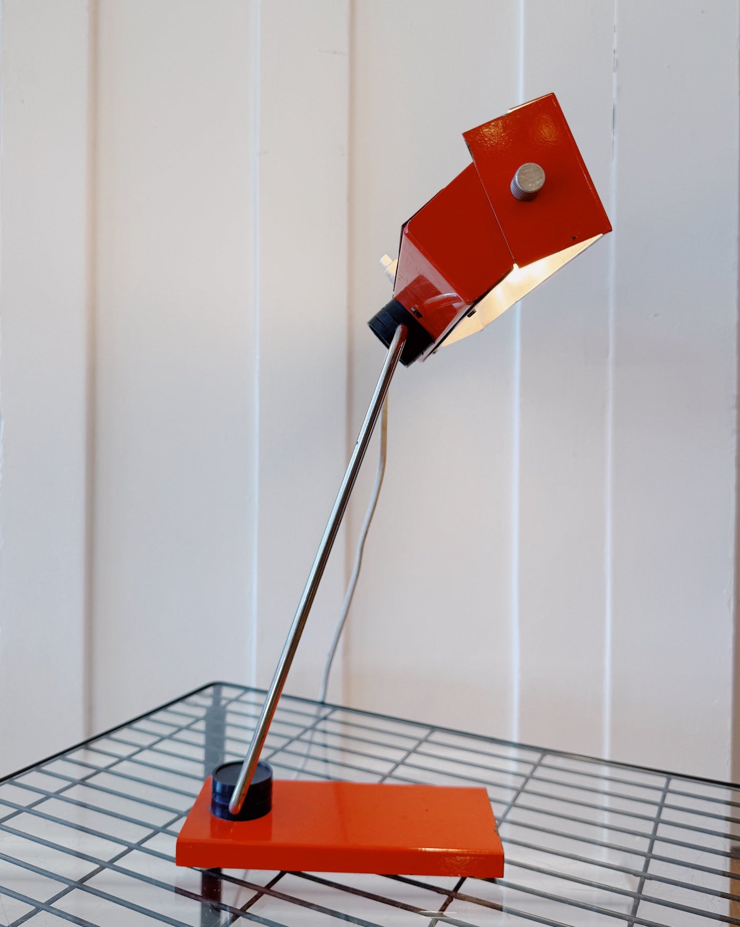 VINTAGE / German Banker Desk Lamp - Orange