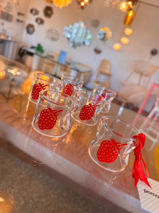 GUZZINI / Vintage Strawberry Napkin Rings / Set of 6