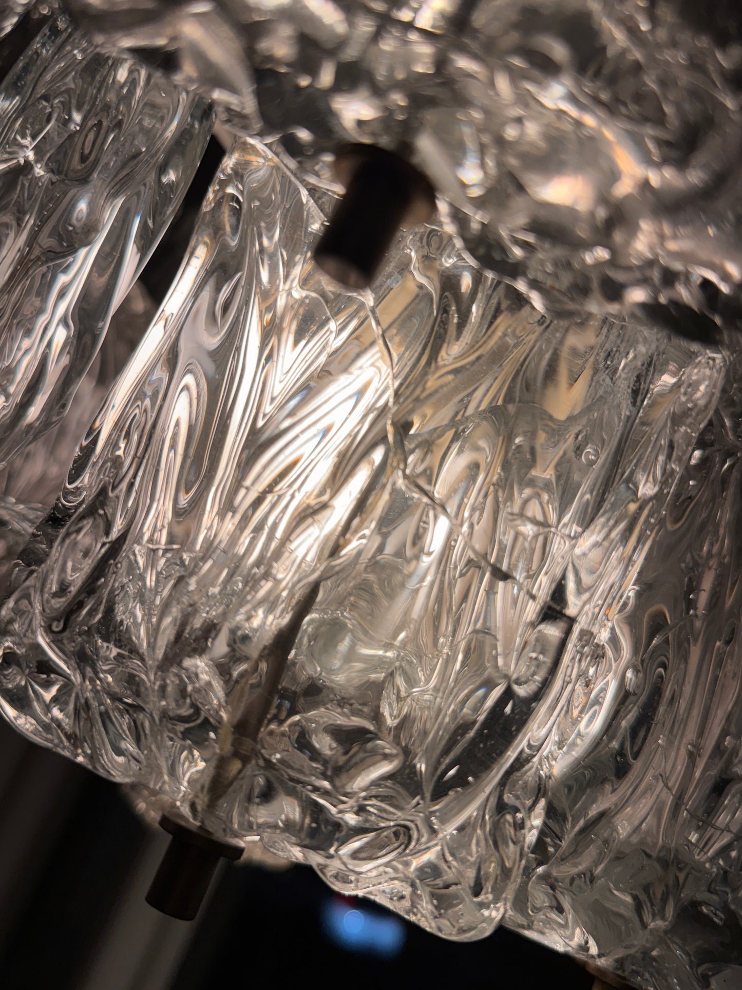 BAROVIER e TOSO / 1950s Mattonella Murano Glass Chandelier