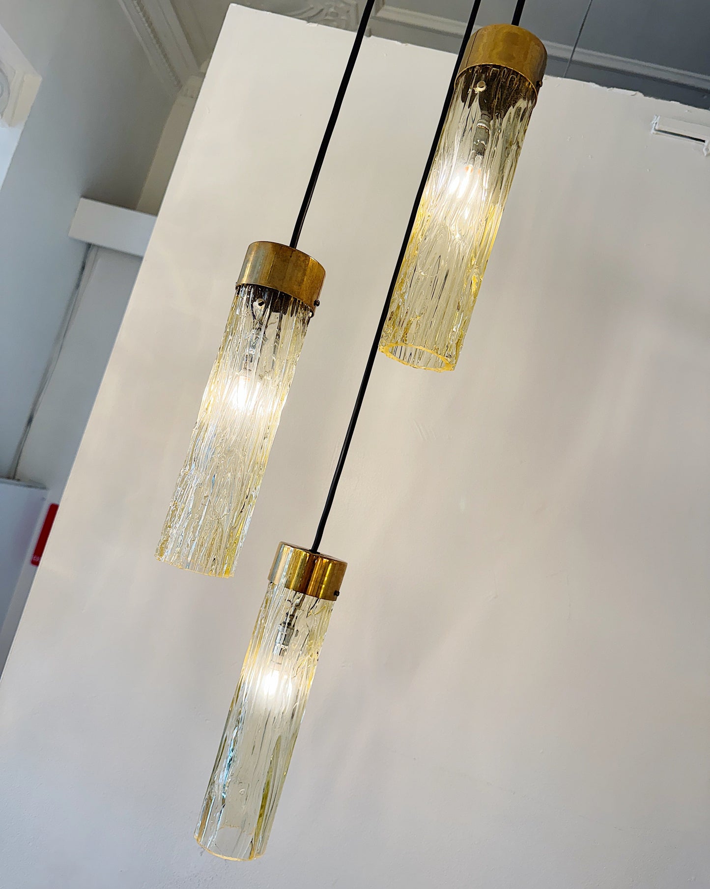 TRONCHI / Vintage Sungold Glass Cascading Pendant