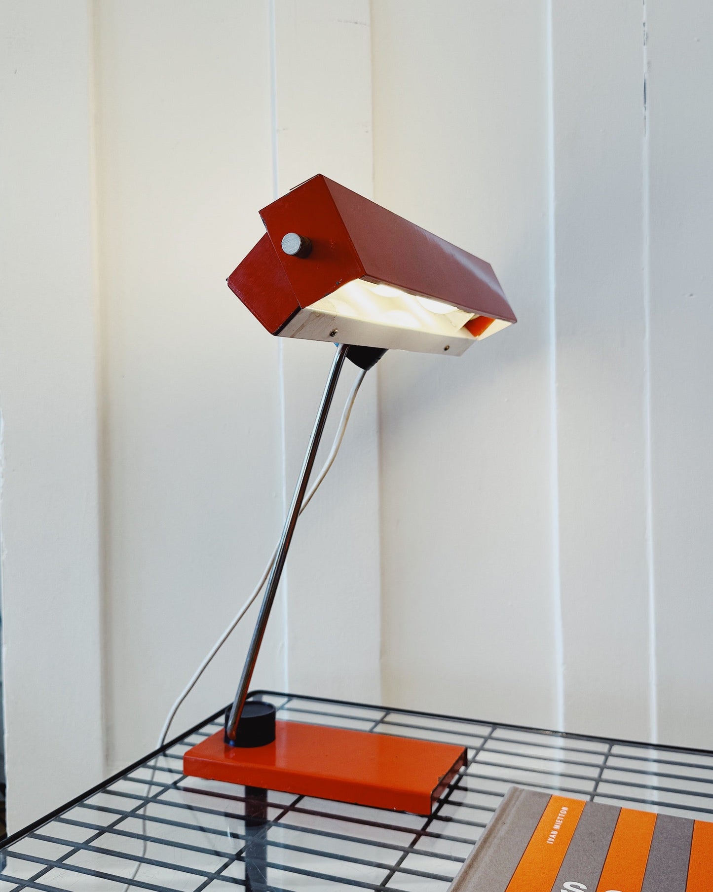 VINTAGE / German Banker Desk Lamp - Orange