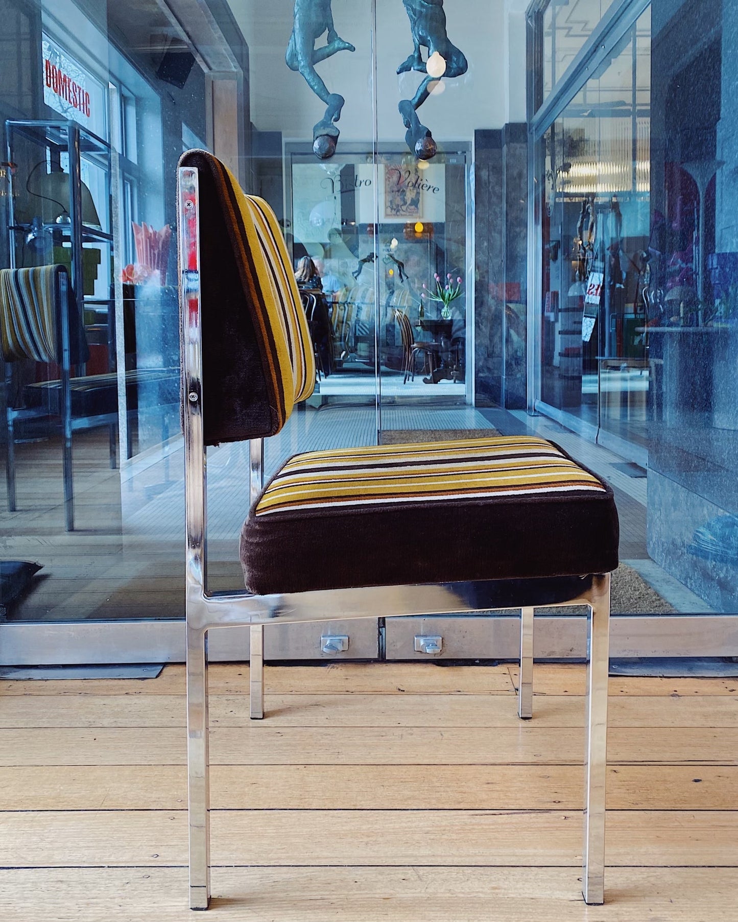 ULTRA / 1970s Dijon x Cafe Latte + Chrome Dining Chairs