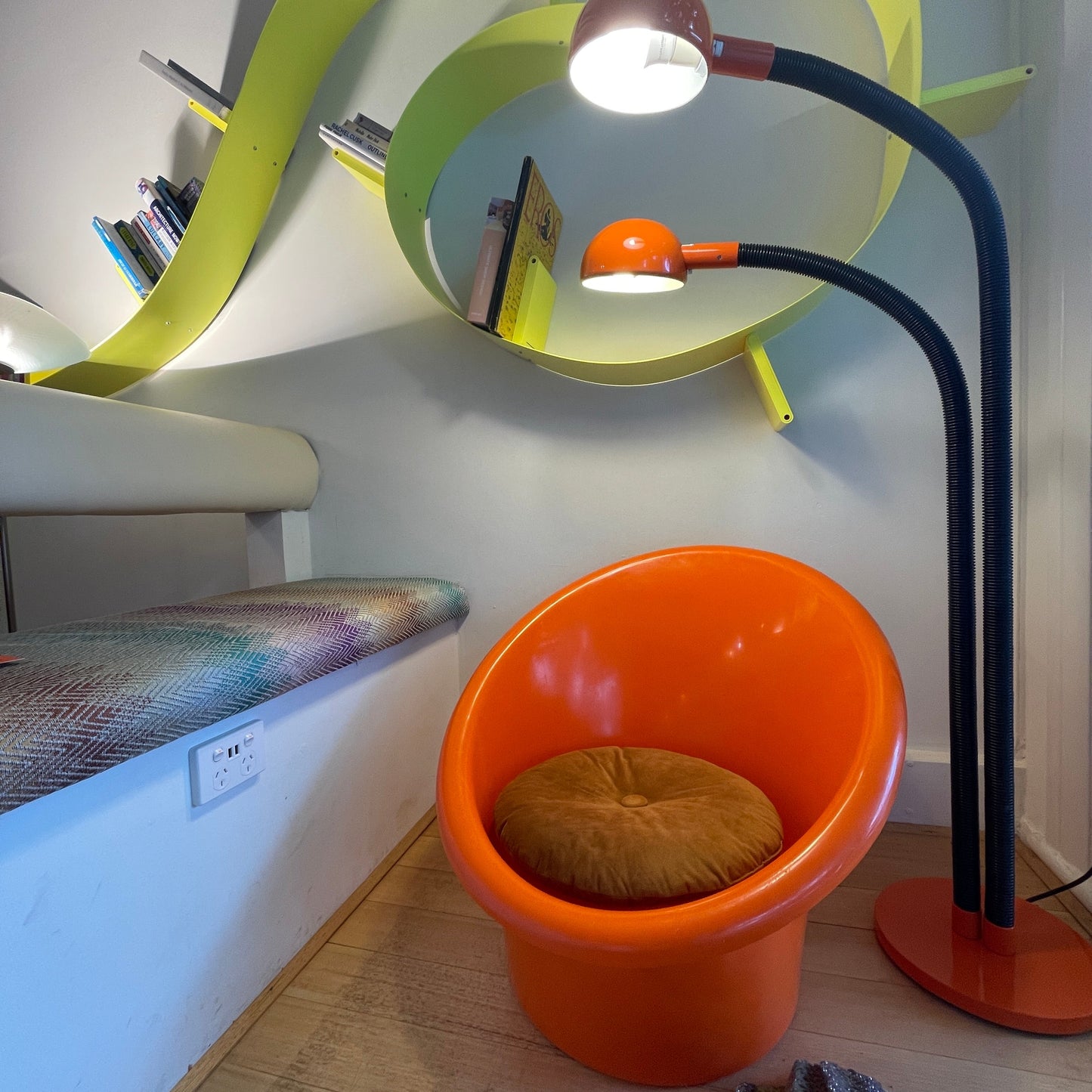 PLASTEX / Orange Tub Chair with Cushion