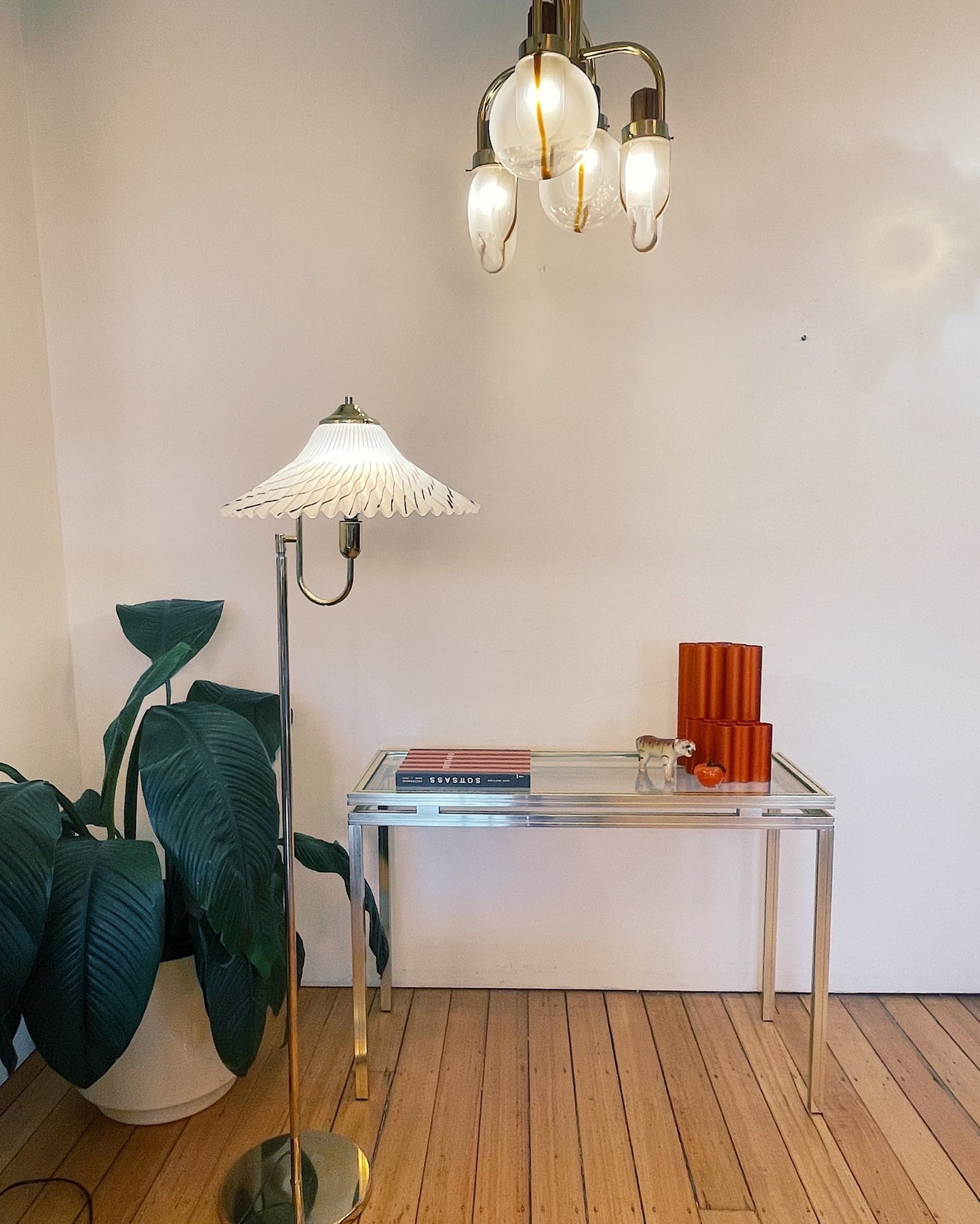 PIERRE VANDEL PARIS / 1980s Gold Console Table