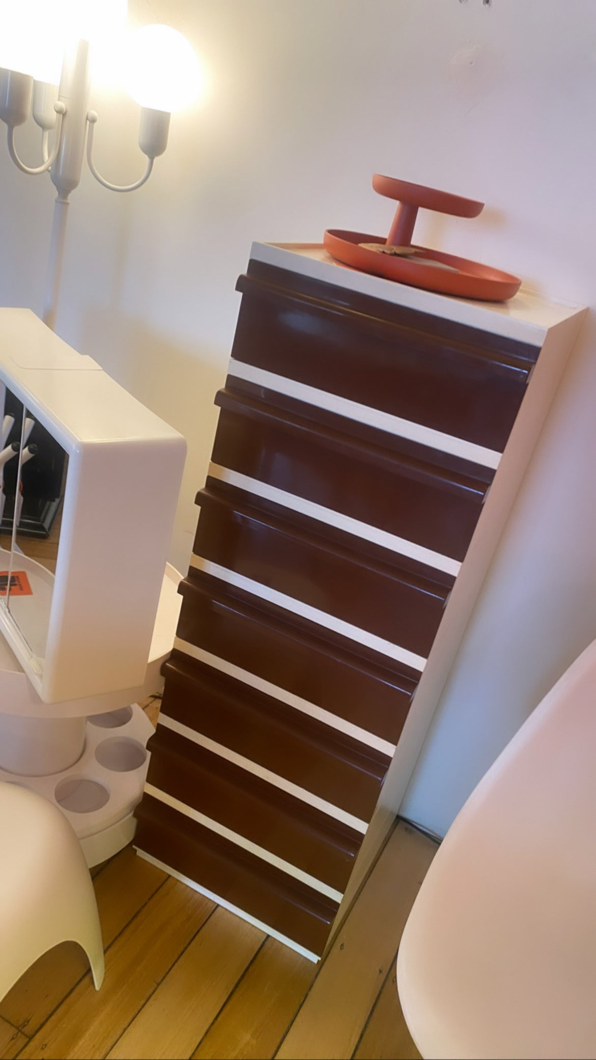 CAPRI / 1970s Cream + Chocolate Modular Stacking Drawers