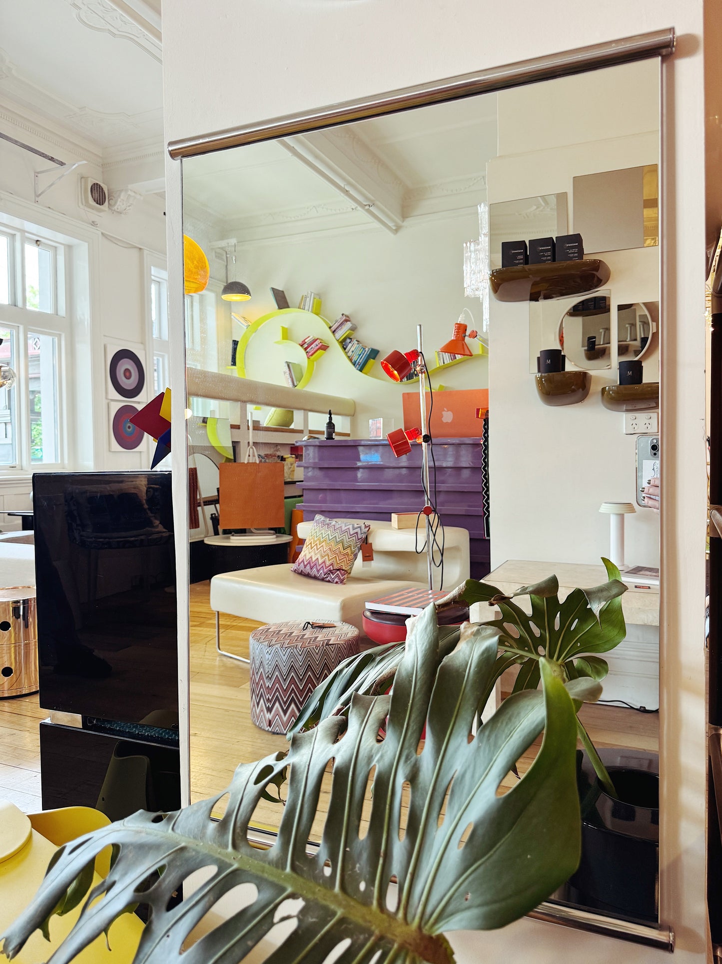 VINTAGE / Chrome Scroll Mirror