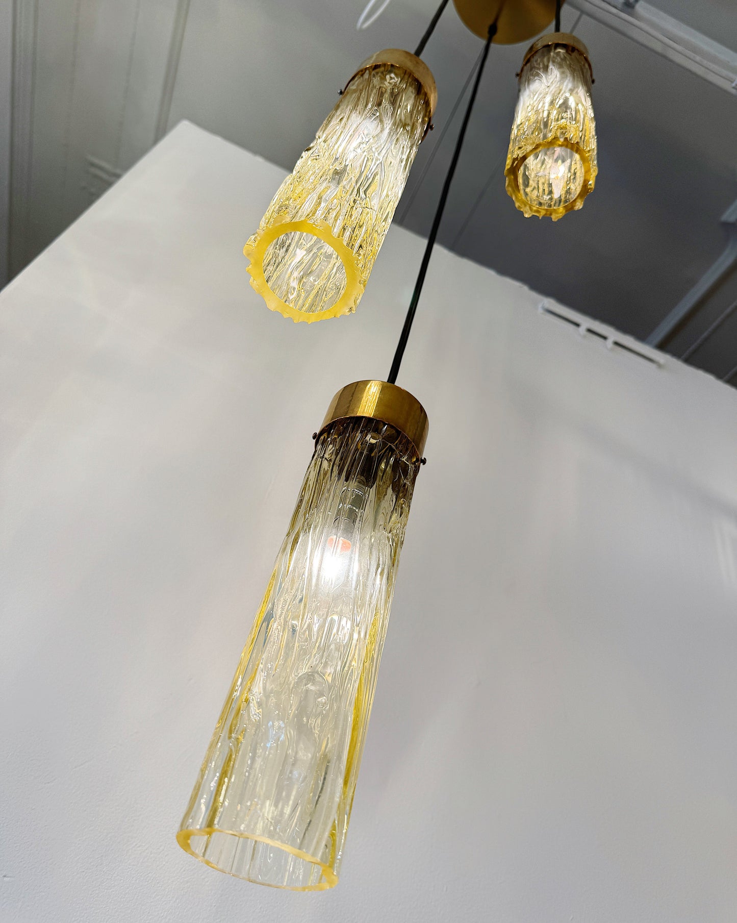 TRONCHI / Vintage Sungold Glass Cascading Pendant