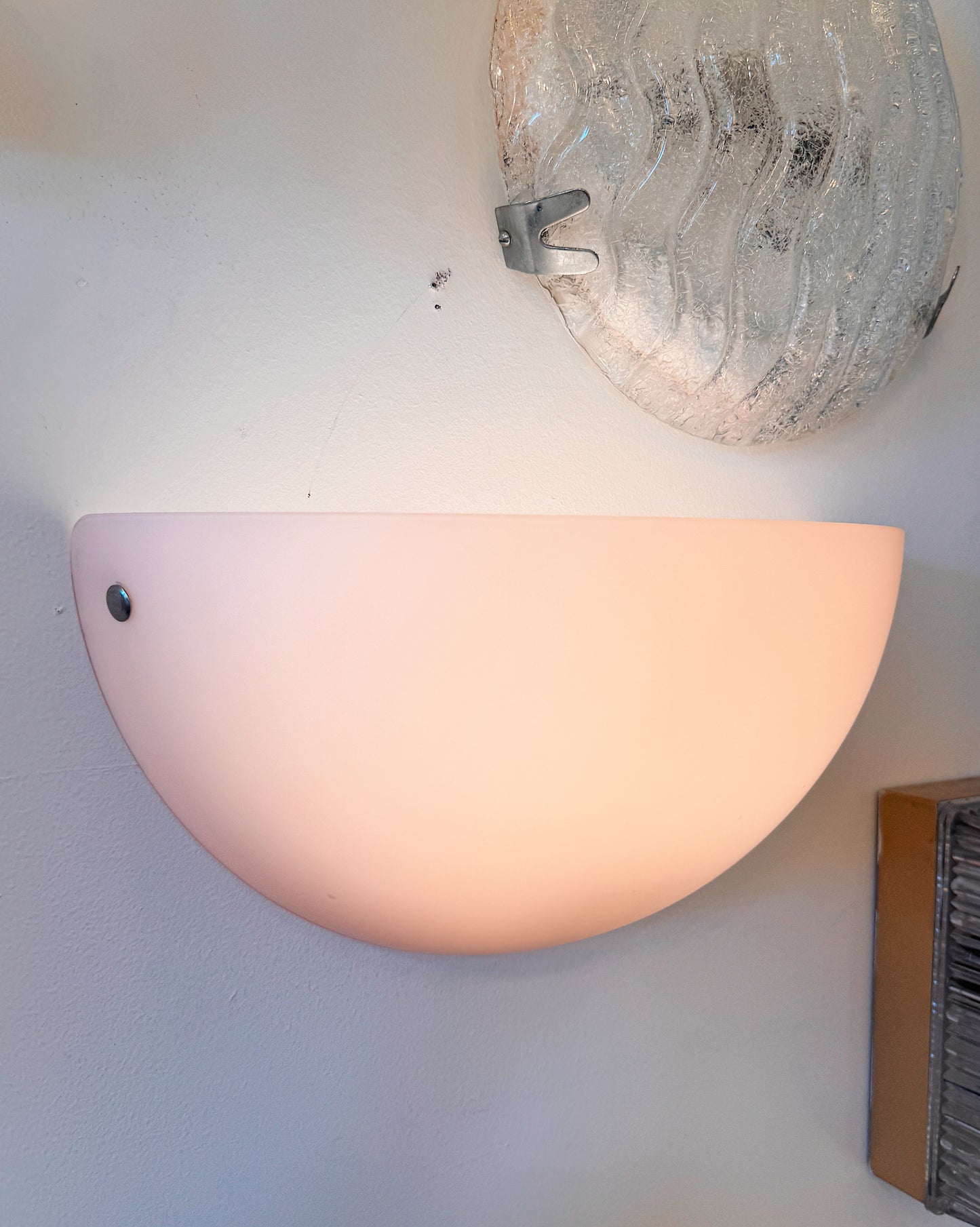 MURANO / Egoluce Pink Half Moon Wall Light