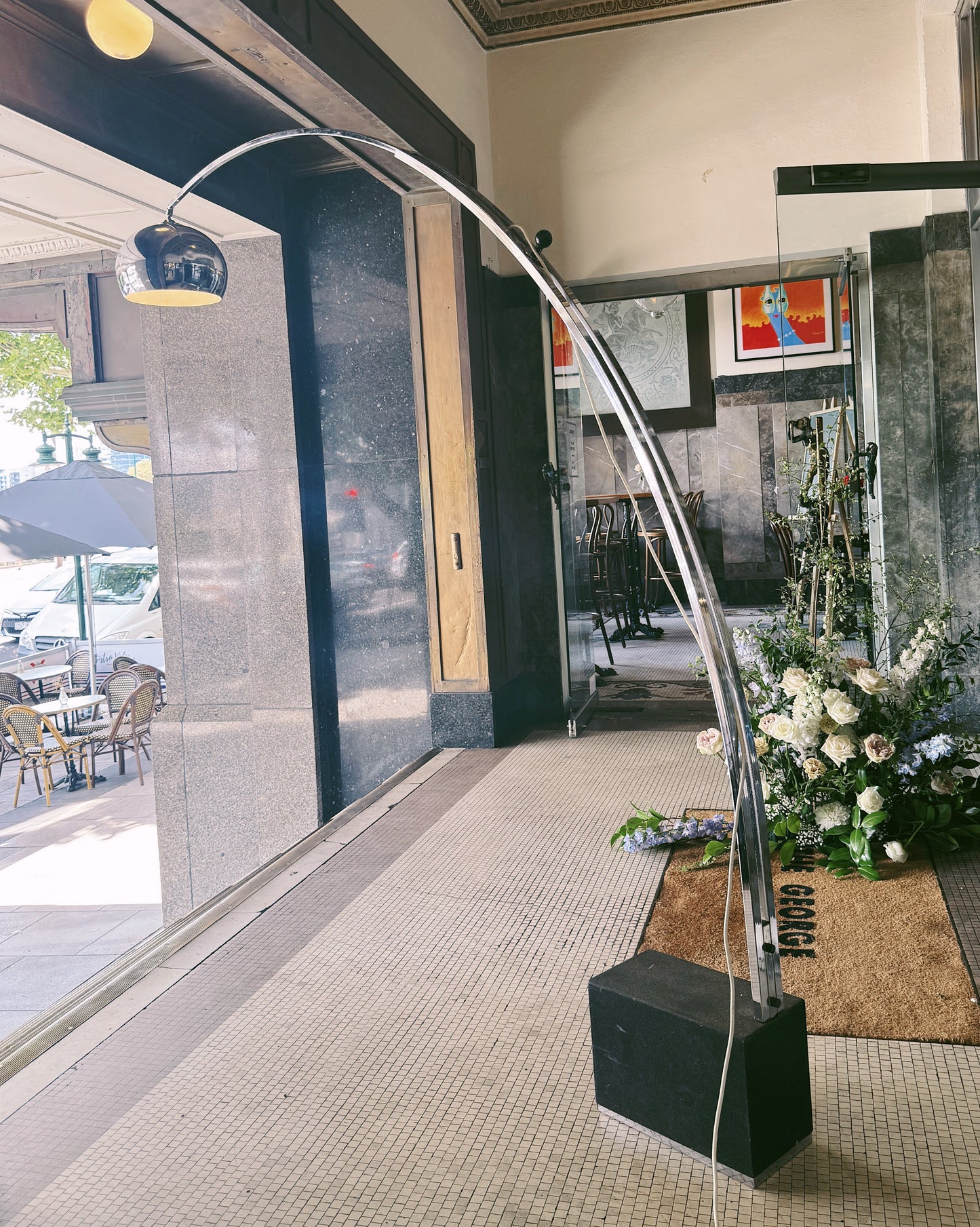 VINTAGE / Chrome Arc Lamp