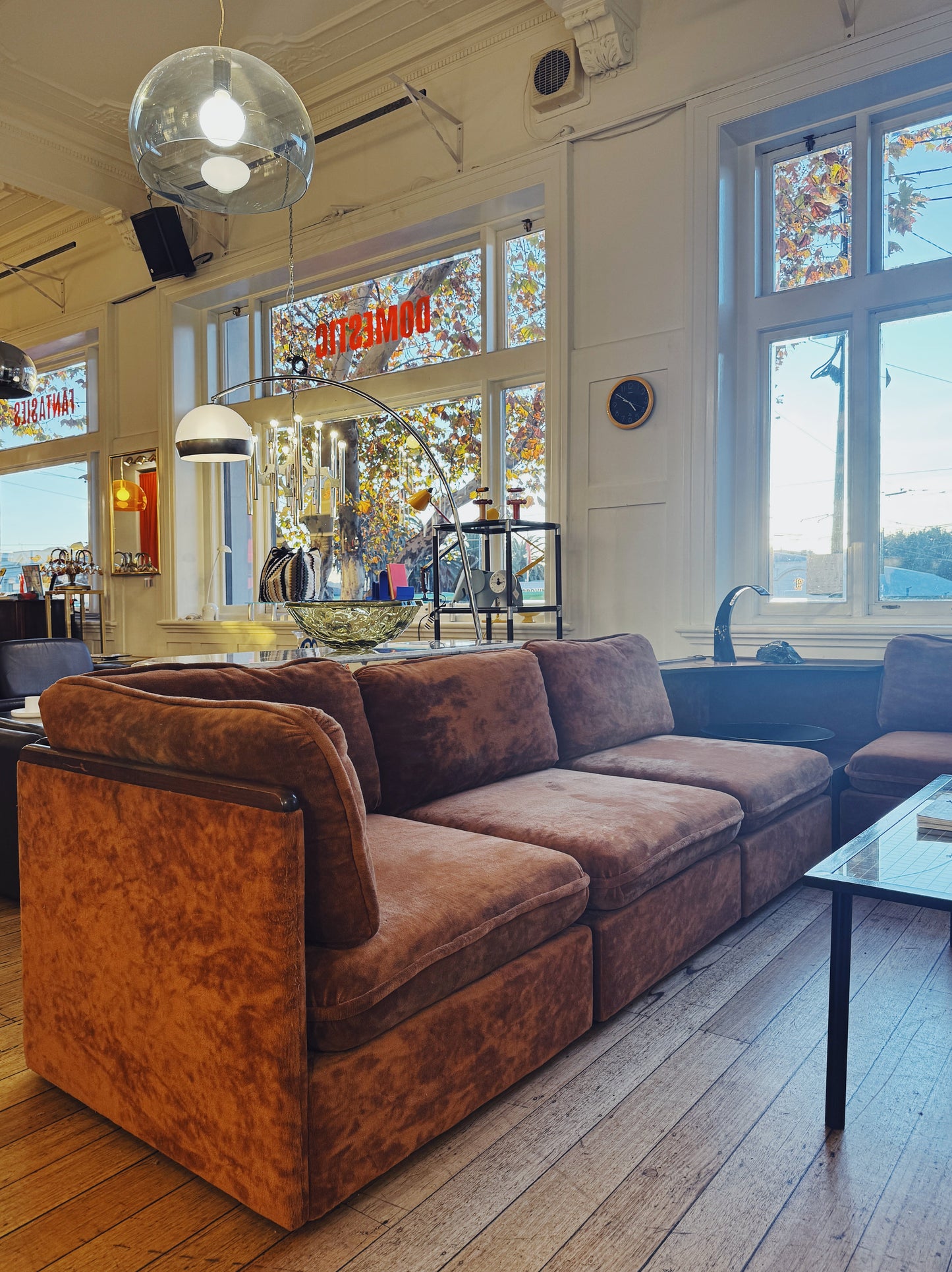 VINTAGE MODULAR / 1970s Cognac Terry/Velour sofa