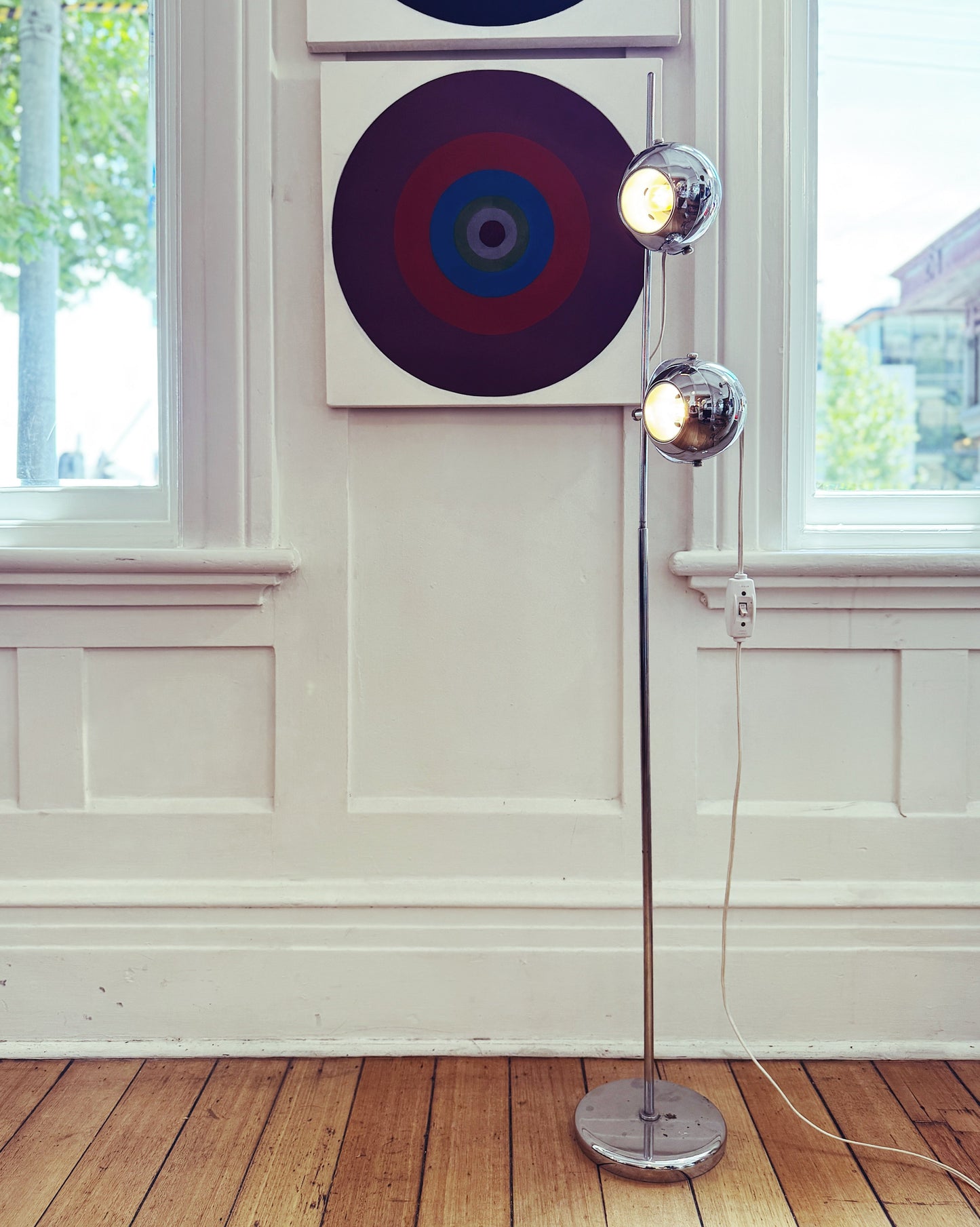 VINTAGE / Eyeball Lamp - Dual Head Chrome