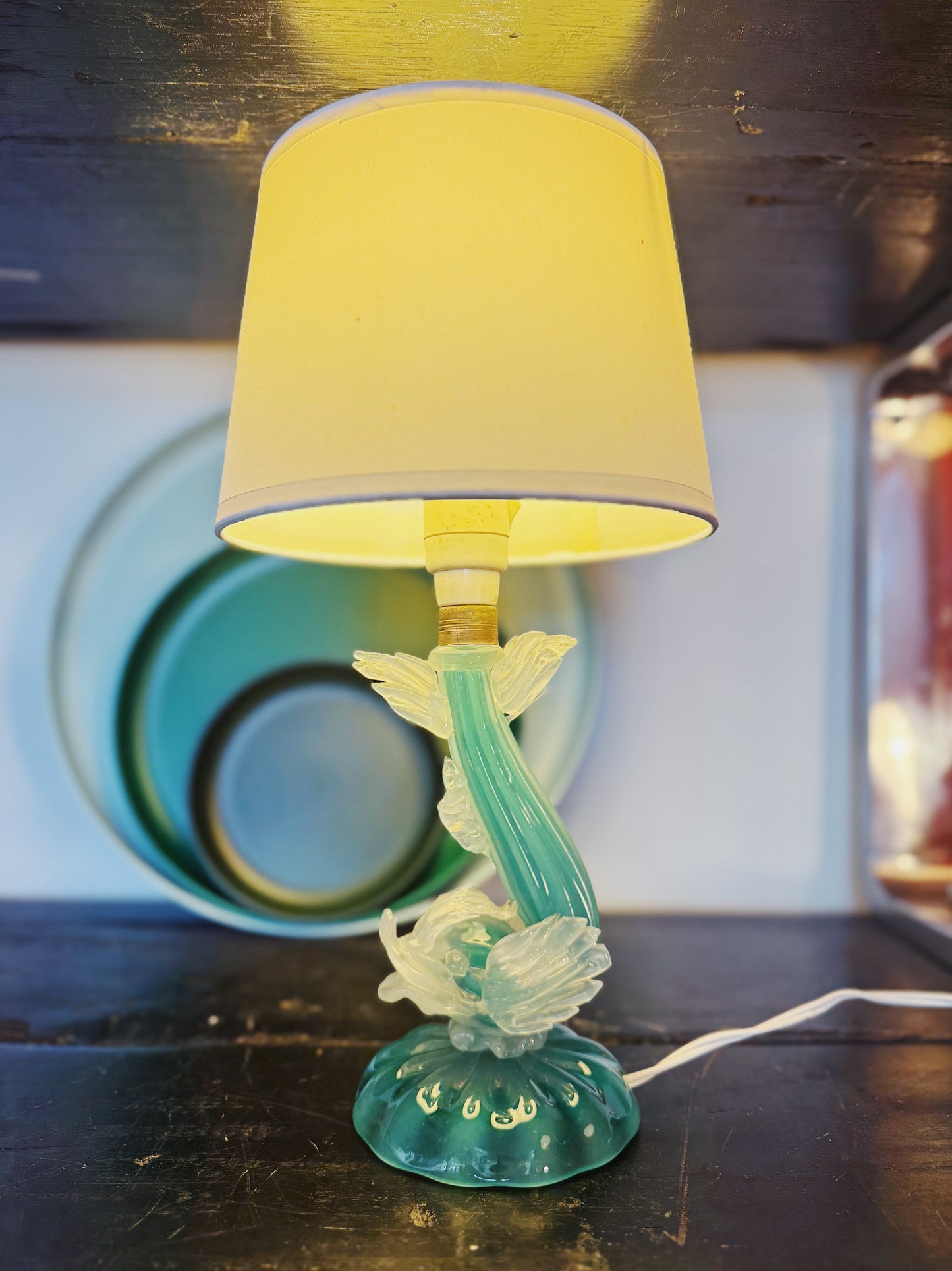 MURANO / Glass Fish Lamp - Aqua
