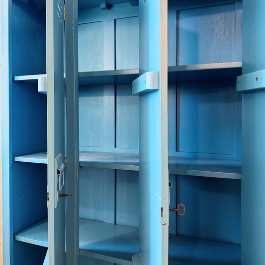 VINTAGE/ 1960s Japanese School Locker in Azure Blue 青