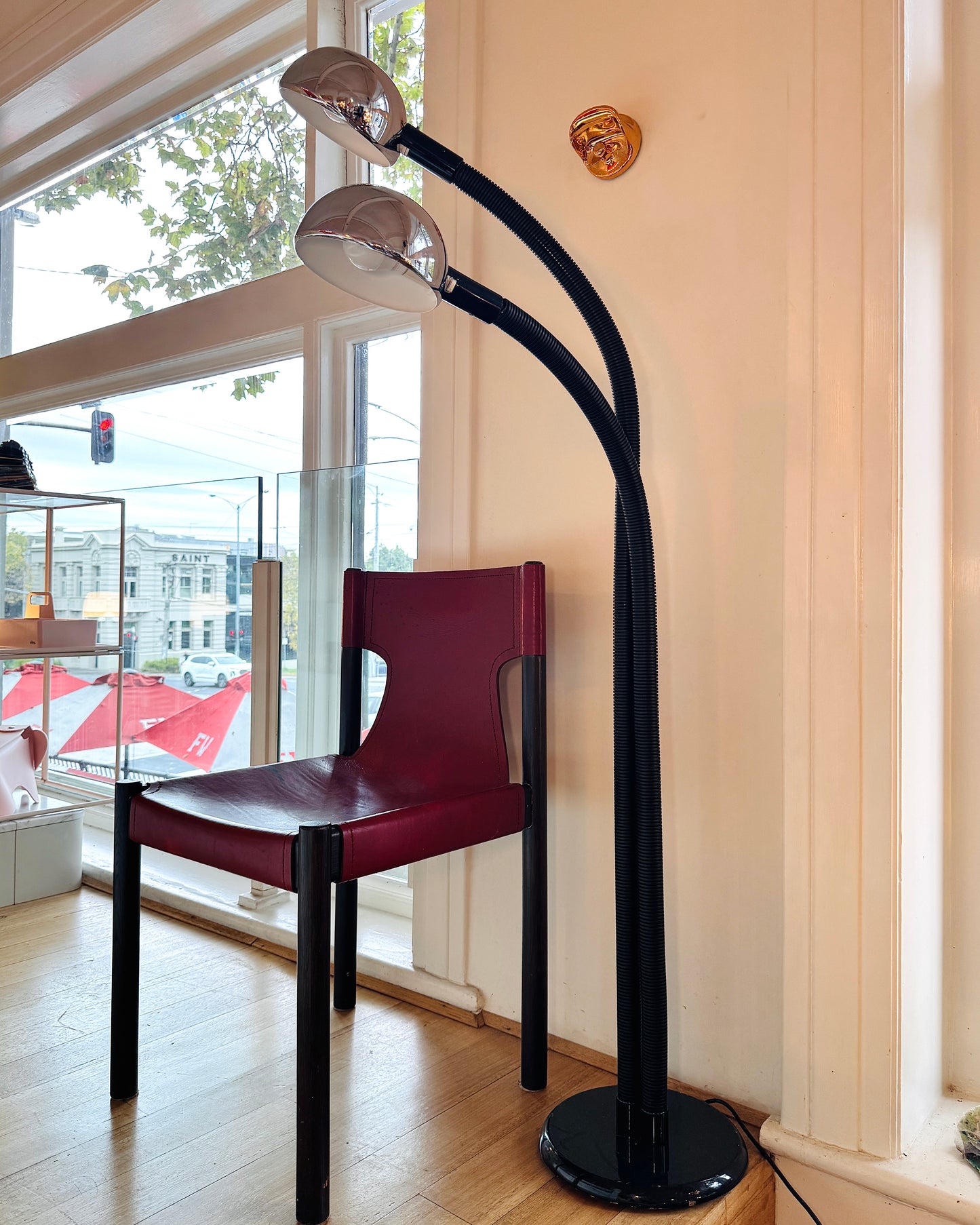 VINTAGE / Oslo Aust. 1970s Chrome Gooseneck Floor Lamp