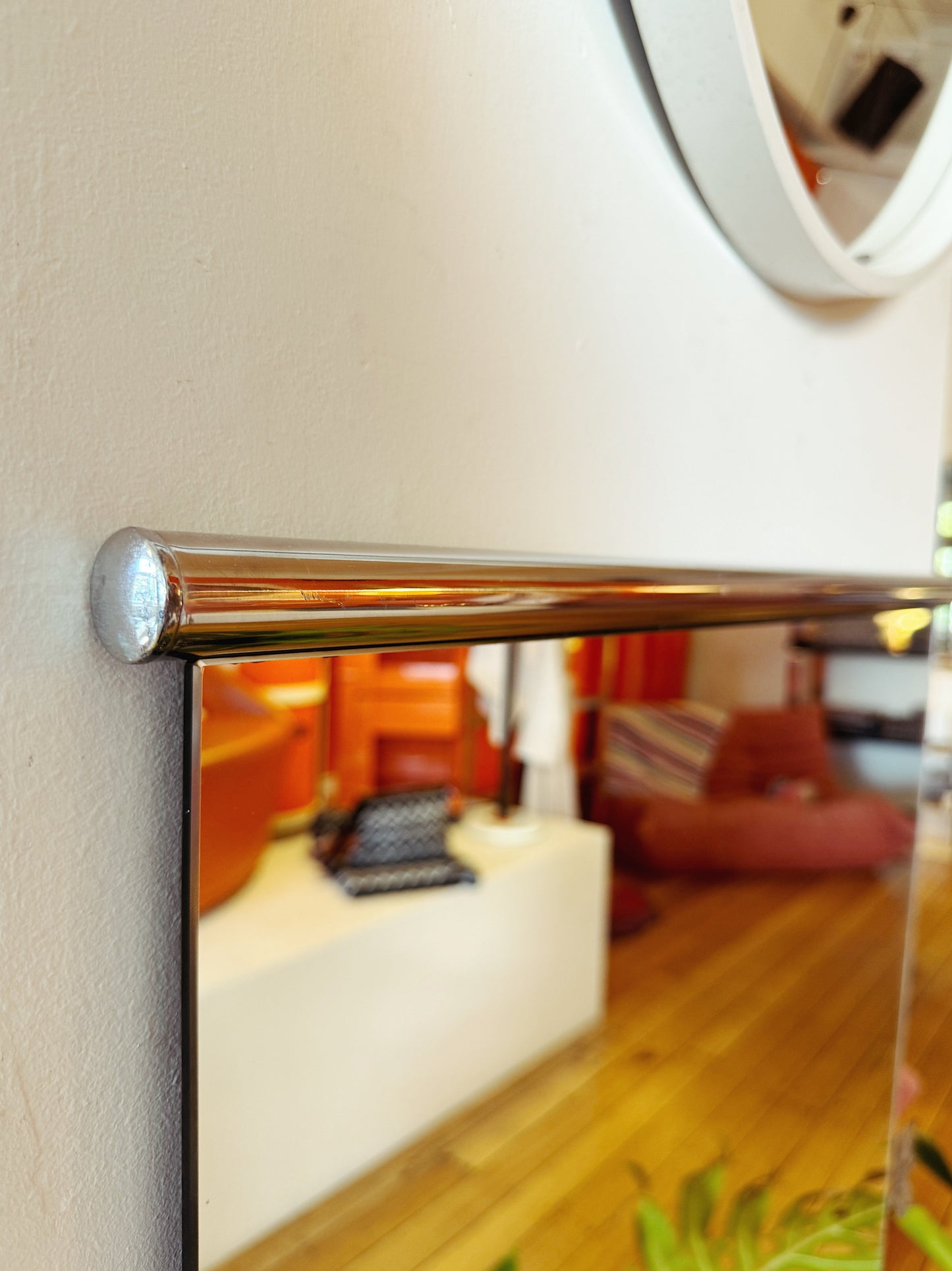 VINTAGE / Chrome Scroll Mirror