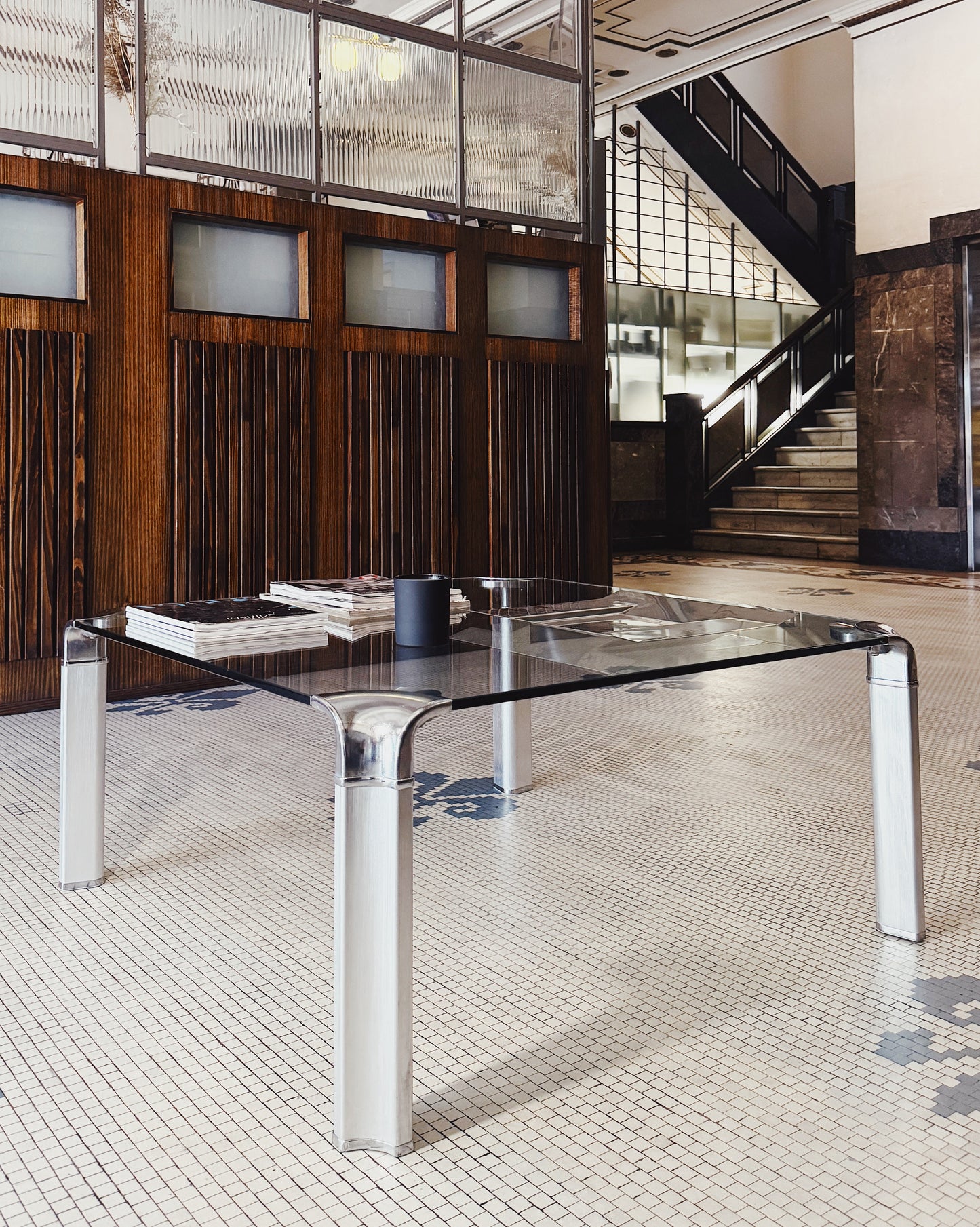 VINTAGE / Aluminium + Glass Coffee Table