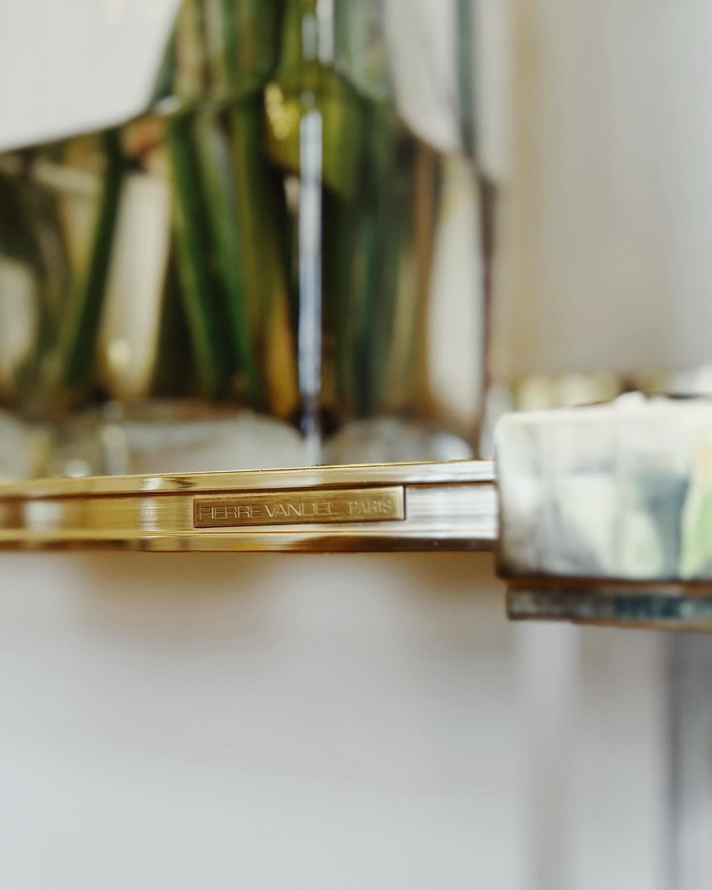 PIERRE VANDEL PARIS / 1970s Lucite & Gold Gilt Console Table