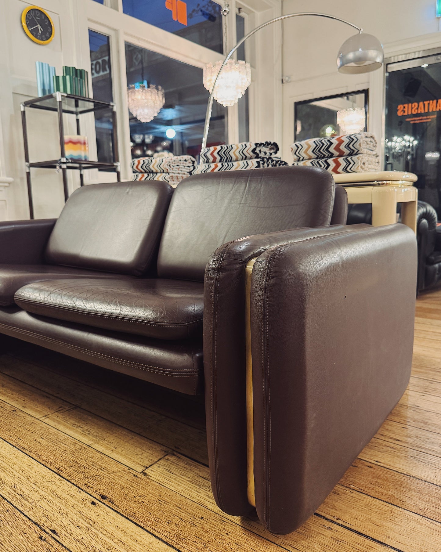 VINTAGE / 1970s Dark Brown Leather Sofas