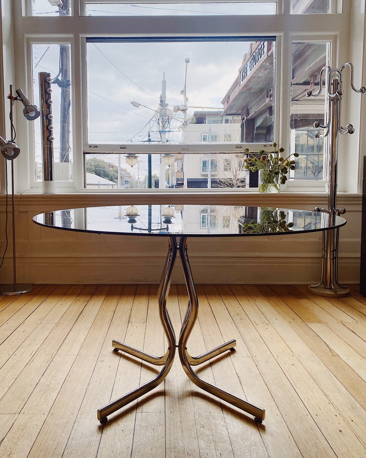 FANTASY #371 / 1970s Chrome Wiggle Dining Table