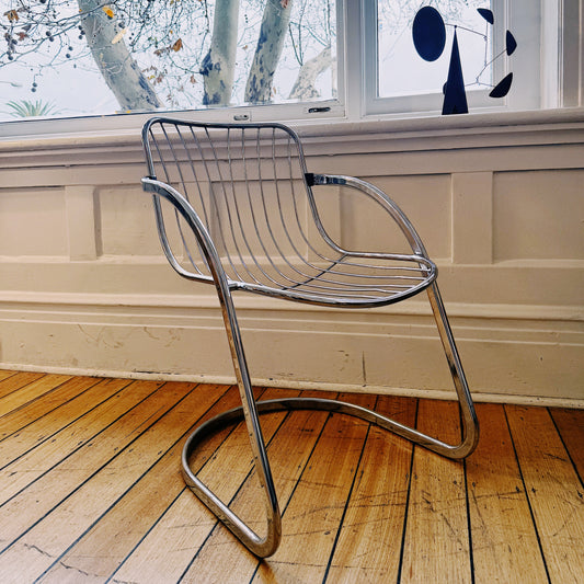 SPACE AGE / Italian Curved Chrome Chairs